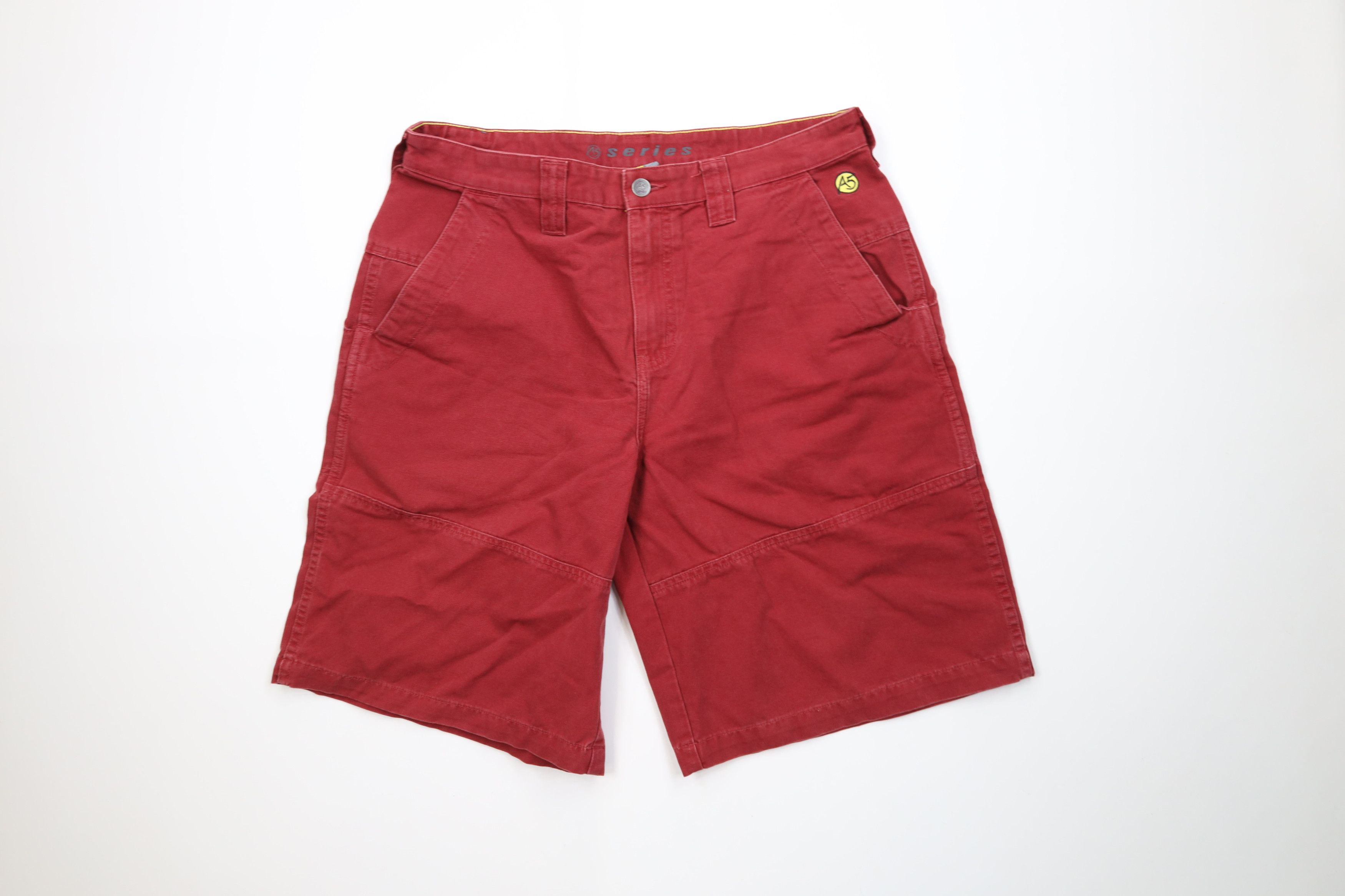 The North Face Vintage Y2K 2001 The North Face Dungaree Shorts Red Cotton Size US 34 / EU 50 - 1 Thumbnail