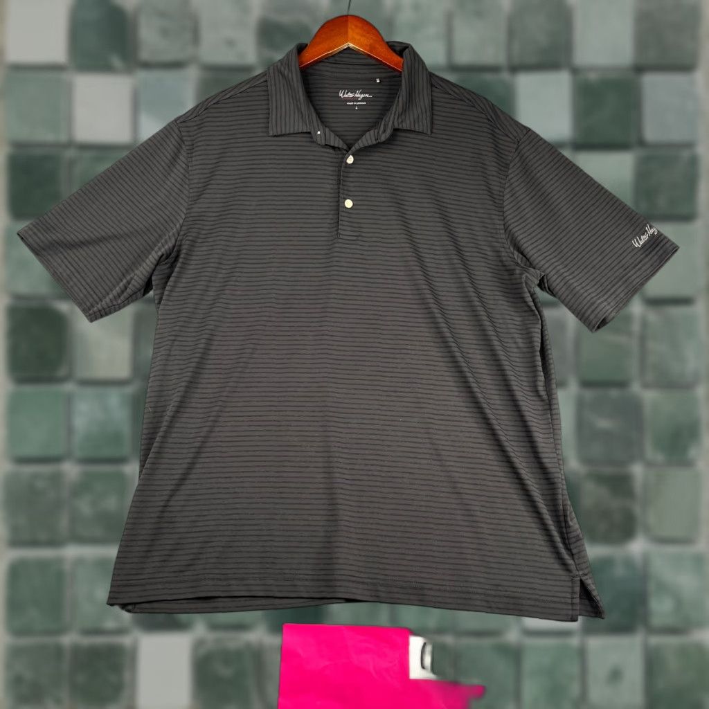 Vintage Walter Hagen Performance Golf Polo Shirt Mens Large Black Striped Stretch Polo Casual Sports Golf Shirt Mens L Black Striped Stretch Walter Hagen Size US L / EU 52-54 / 3 - 1 Thumbnail