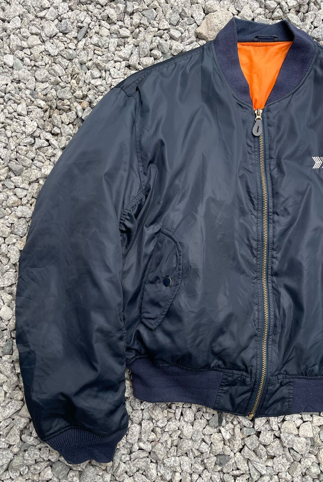 Vintage 🔥Vintage Japanese Brand MA-1 Embroidered Logo Bomber Jacket Size US L / EU 52-54 / 3 - 4 Thumbnail