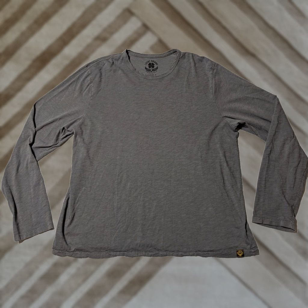 Lucky Brand LUCKY BRAND Men 2XL Gray Cotton Long Sleeve T-Shirt Size US XXL / EU 58 / 5 - 1 Thumbnail