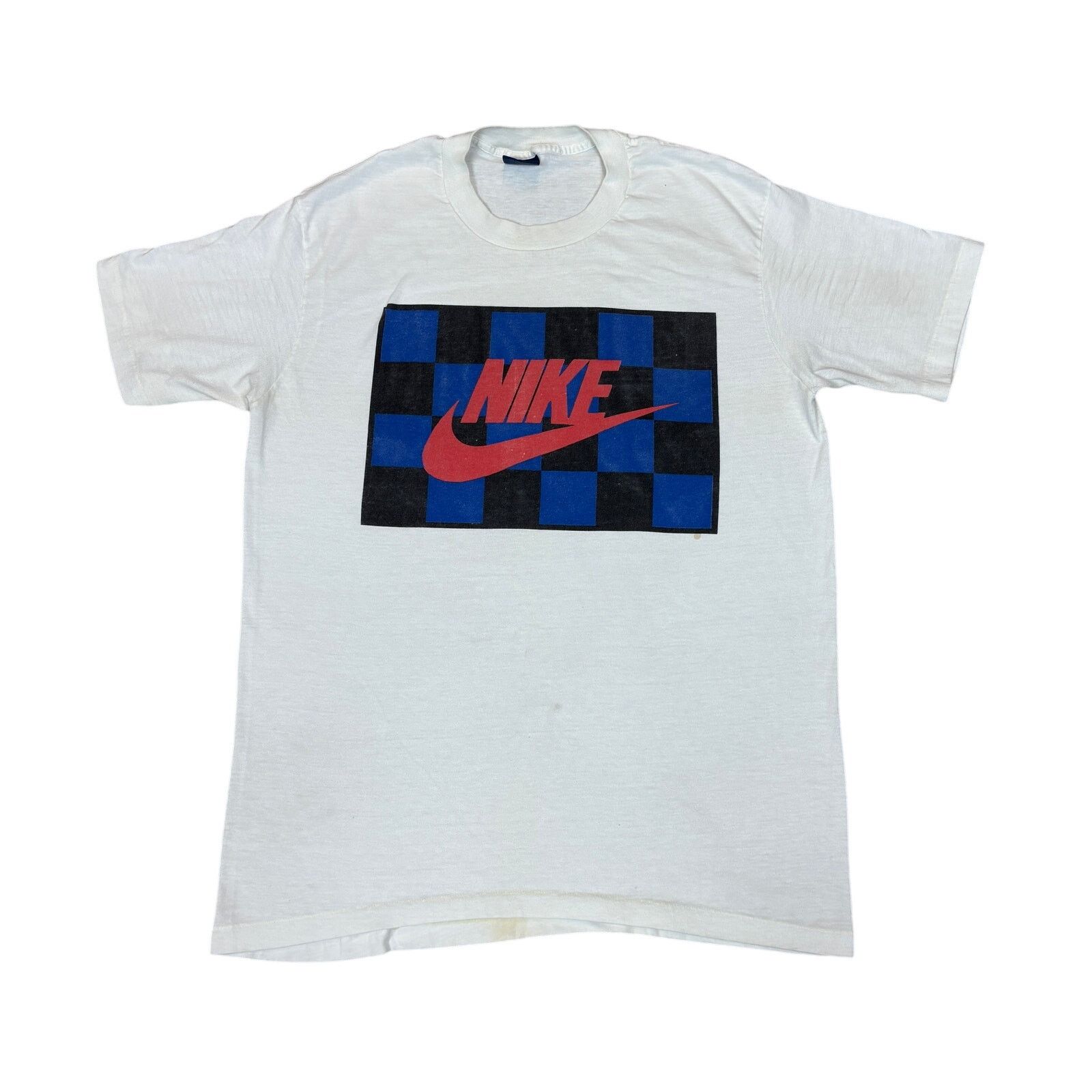 Nike VTG 80s Nike John McEnroe Checker Logo Tennis T Shirt L | Grailed