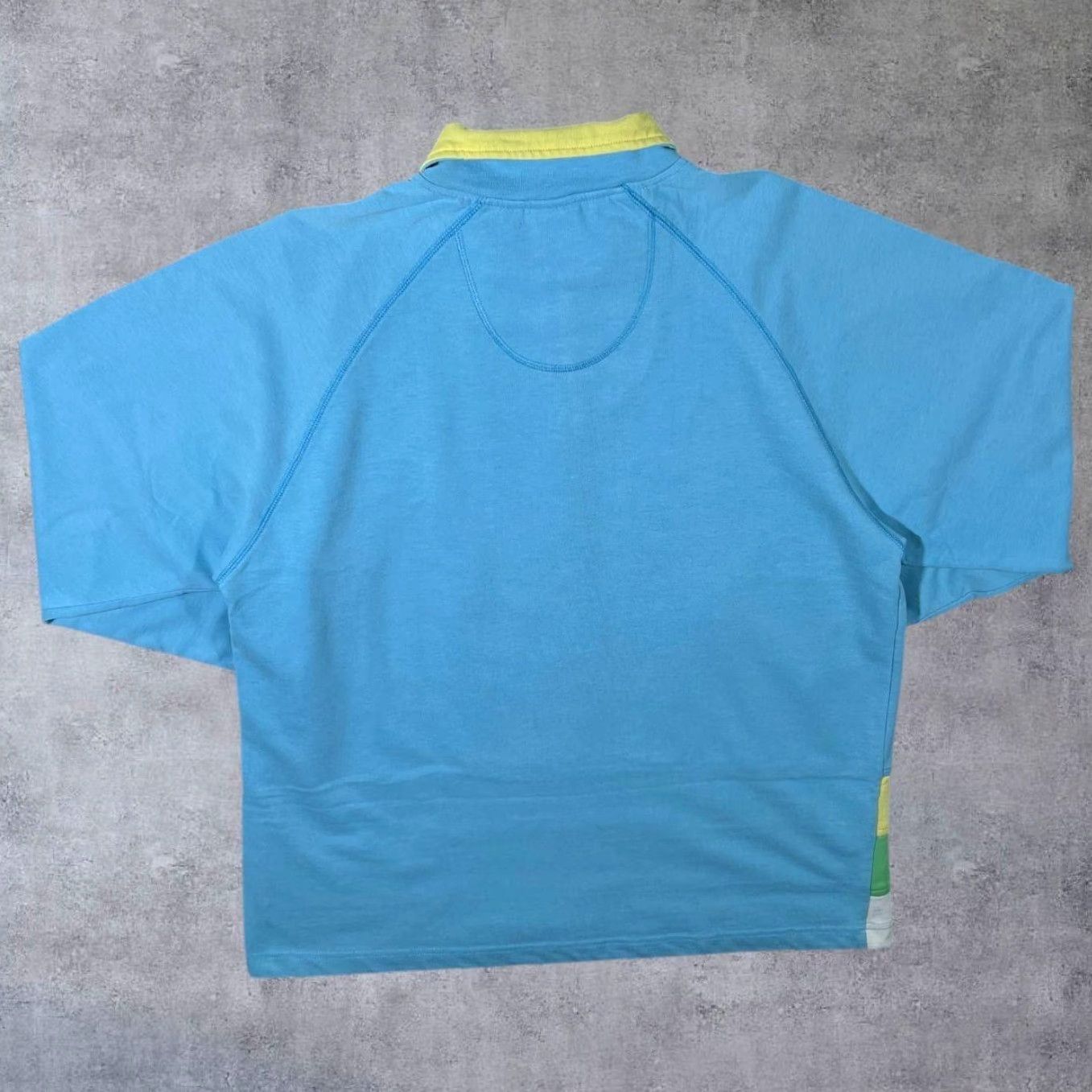 ASH VINTAGE Dash Colour Block Embroidered Fish 1/4 Zip Sweatshirt Women's UK 14 Blue/Yellow/Green/White Pullover Size XL / US 12-14 / IT 48-50 - 2 Thumbnail