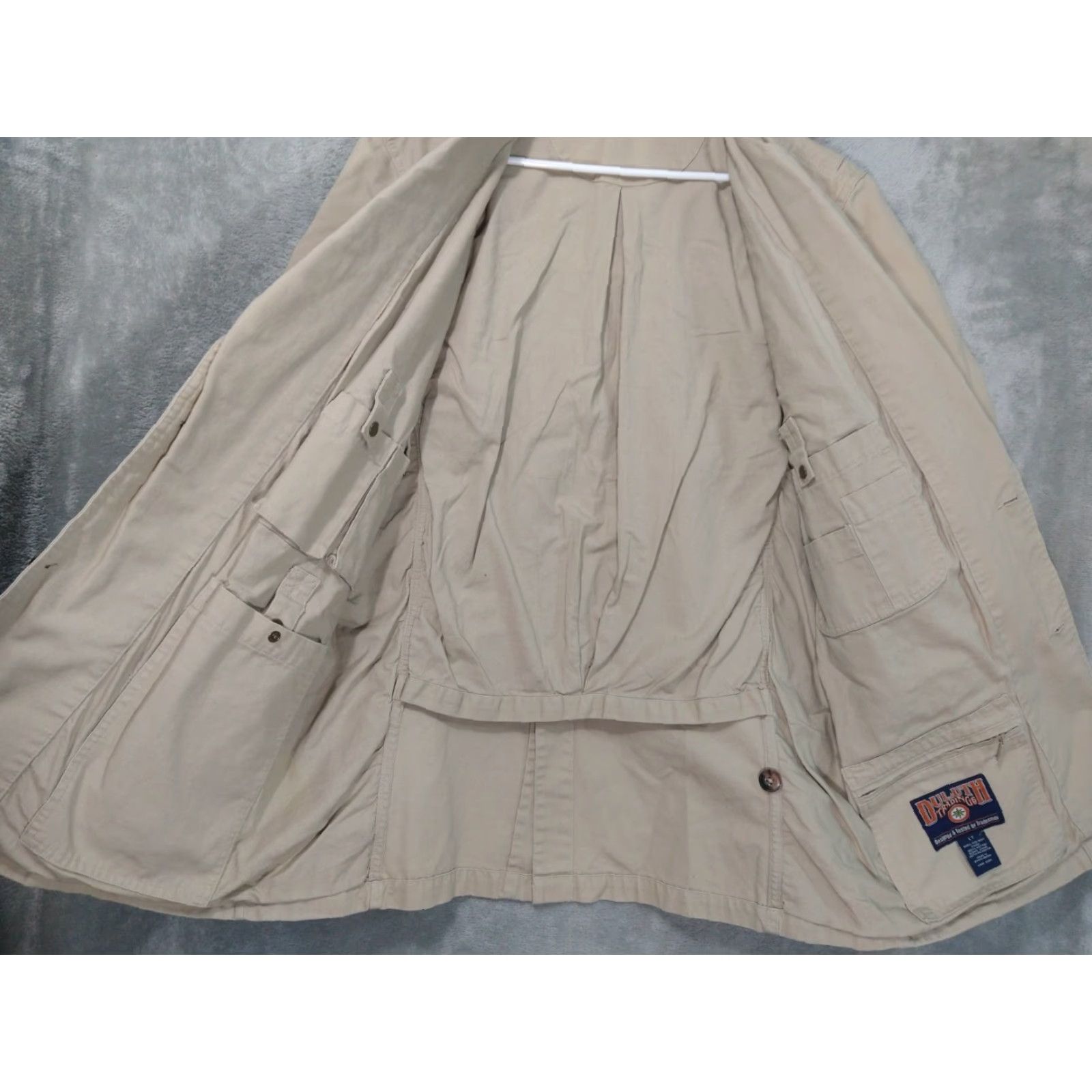 Duluth Trading Company Duluth Trading Co. Blazer Mens LT Large Tall Beige Safari Jacket Presentation Twill Size 42R - 3 Thumbnail