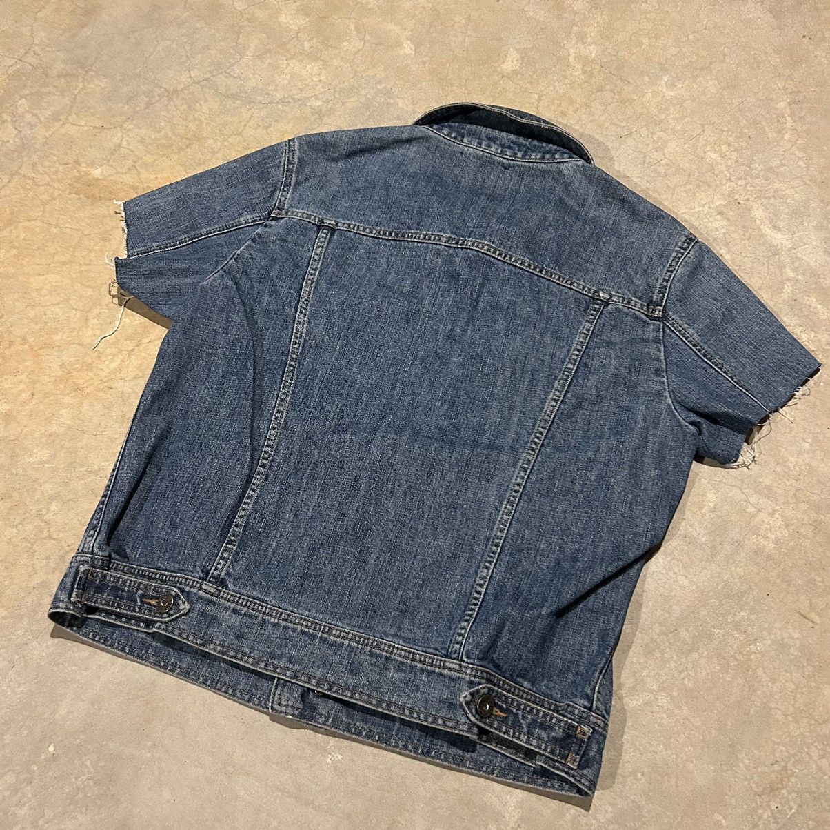 Designer × Dolce & Gabbana Dolce & Gabbana Chopped Short Sleeve Denim Trucker Jacket Size US L / EU 52-54 / 3 - 7 Thumbnail