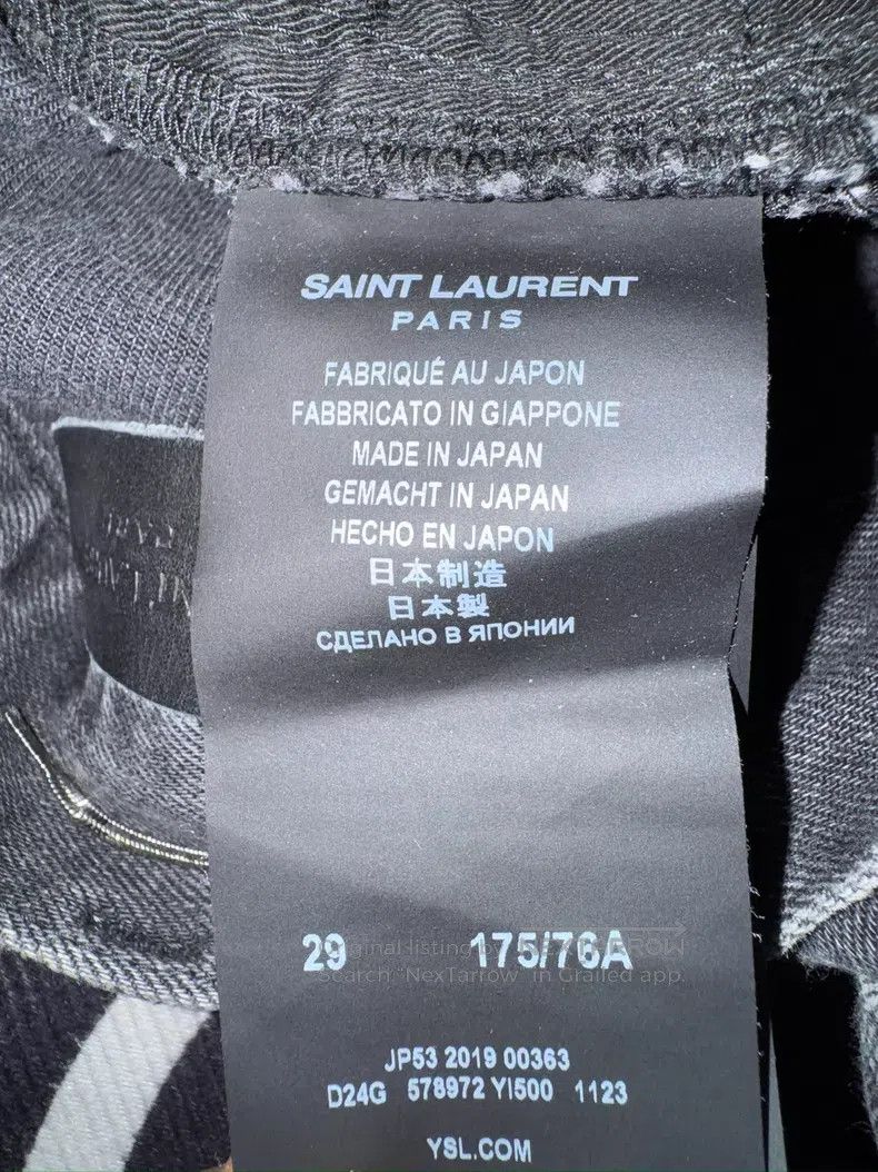 Saint Laurent Paris Saint Laurent Paris Charcoal Wash Slim Fit Denim Jeans i Size US 29 - 6 Thumbnail