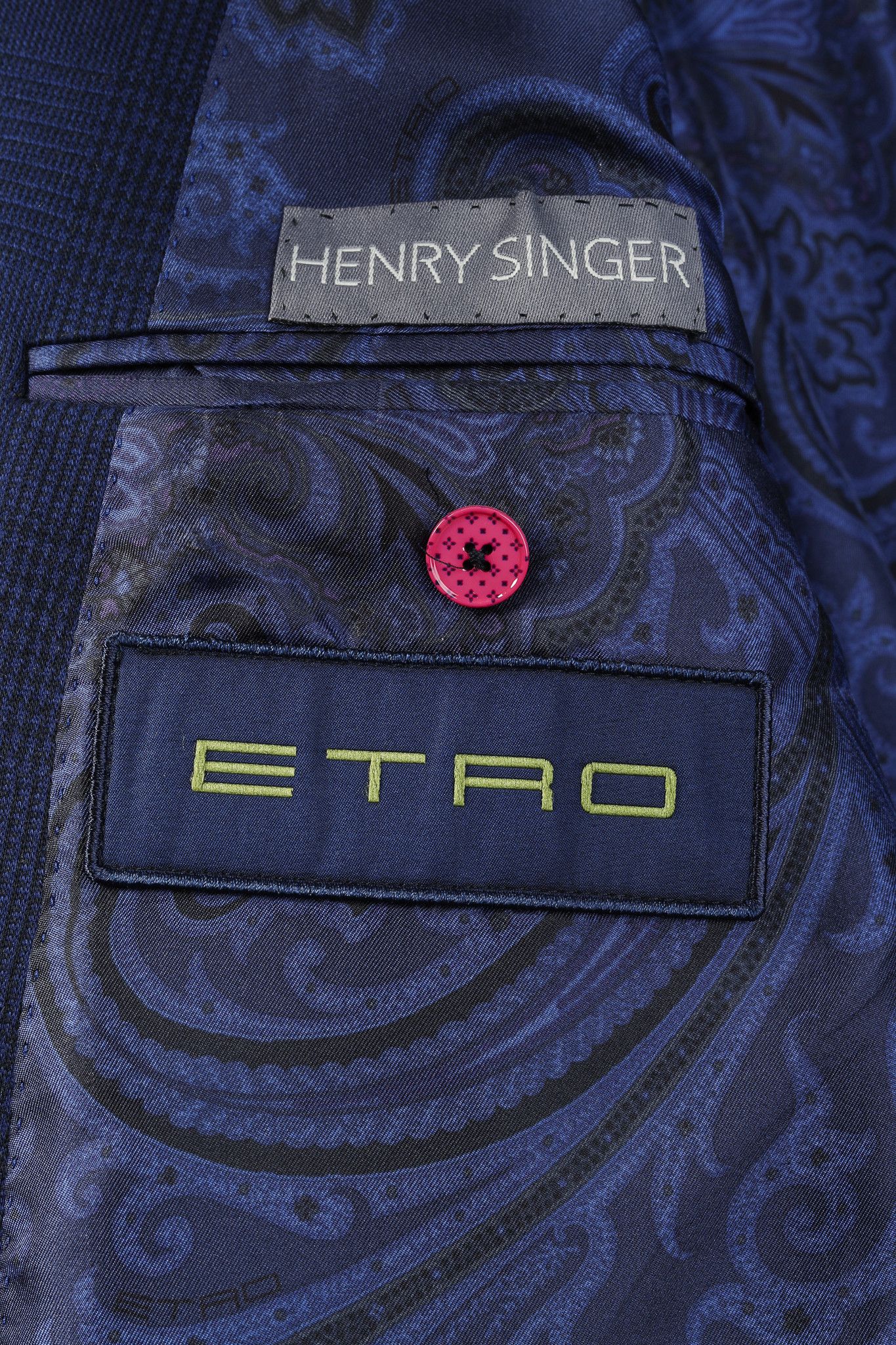 Etro Etro Navy Blue Tartan Double-Breasted Silk-Lined Blazer Size 40R - 9 Thumbnail