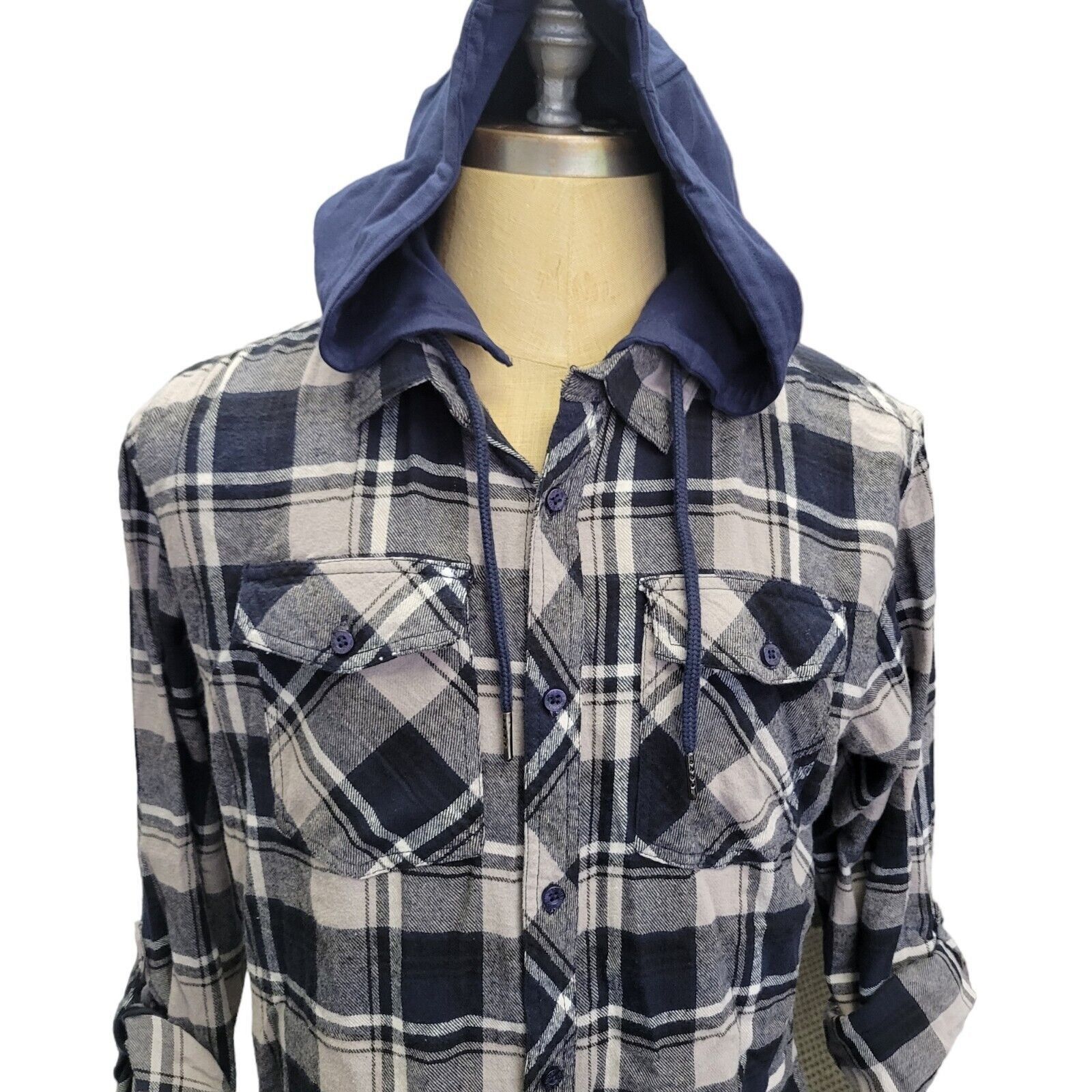 Silver Jeans Co. Silver Jeans Plaid Hoodie Long Sleeve Shirt Men's. Size Lar Size US L / EU 52-54 / 3 - 3 Thumbnail