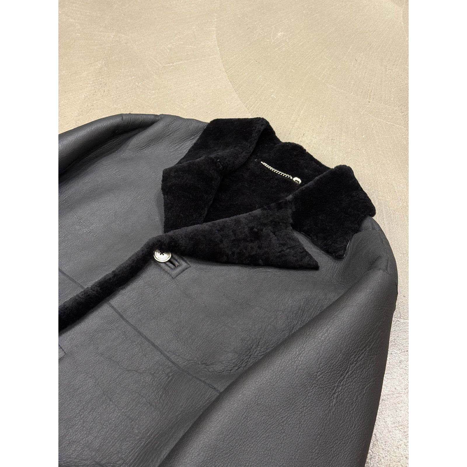 Claude Montana 1980s Claude Montana black shearling leather coat Size ONE SIZE - 5 Thumbnail