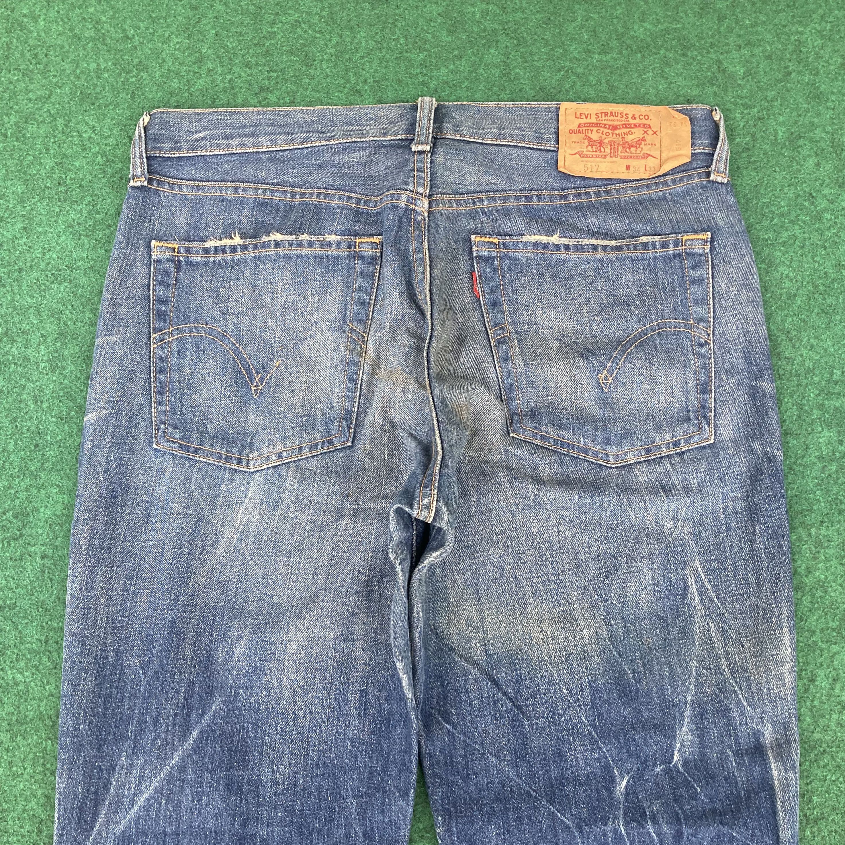Levi's Vtg Levis 517 Denim Sz 34 Bootcut flared Faded Jeans Size US 34 / EU 50 - 10 Thumbnail