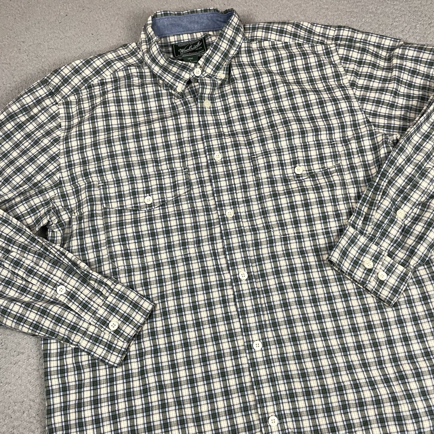 Vintage VINTAGE Woolrich Shirt Mens L Green Plaid Flannel Long Sleeve Button-Up Pocket Casual Size US L / EU 52-54 / 3 - 3 Thumbnail
