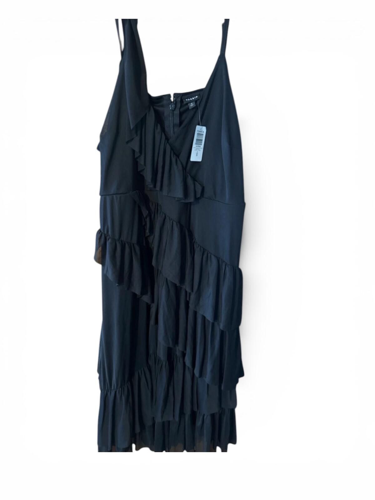 Other Torrid Deep Black Ruffle Detail Dress Size 4X Size 4XL / US 24-26 - 2 Thumbnail