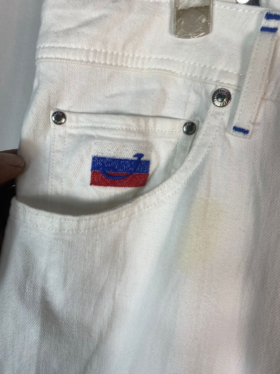 Designer × Jacob Cohen Unisex🔥Jacob cohen handmade white denim pants Size US 34 / EU 50 - 5 Thumbnail