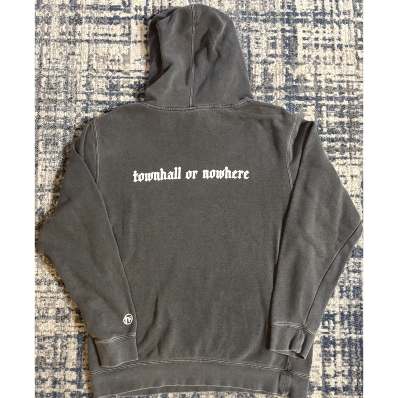 Vintage Independent Trading Company Hoodie Mens Regular Hooded Graphic Print Pockets Drawstring Gray Cotton Polyester City Sports Food Vintage No Size US M / EU 48-50 / 2 - 5 Thumbnail