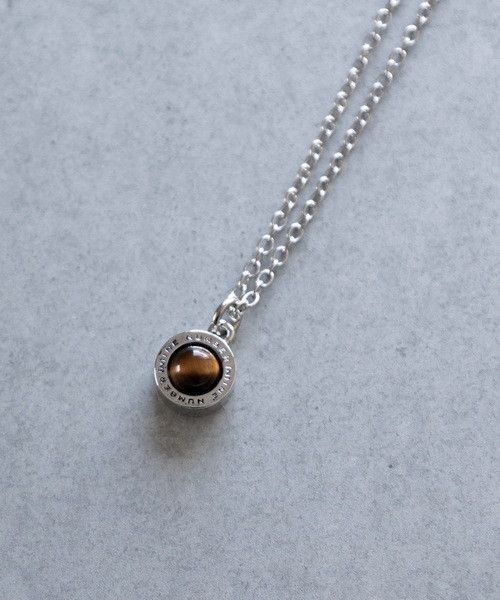 Number (N)ine NUMBER (N)INE ROUND LOGO STONE CHARM NECKLACE Brown Size ONE SIZE - 2 Thumbnail