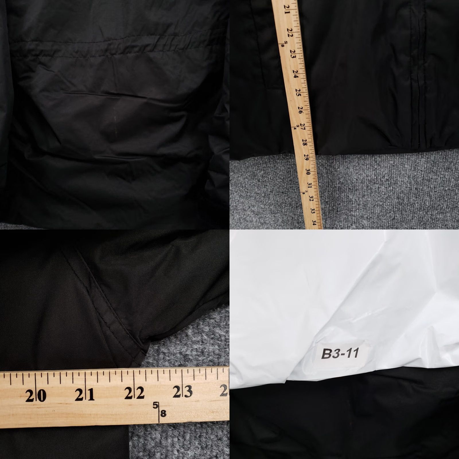 Vintage Tally Ho Jacket M Medium Black Anorak Hooded Fur Trim Full Zip Outerwear Womens Size M / US 6-8 / IT 42-44 - 8 Thumbnail