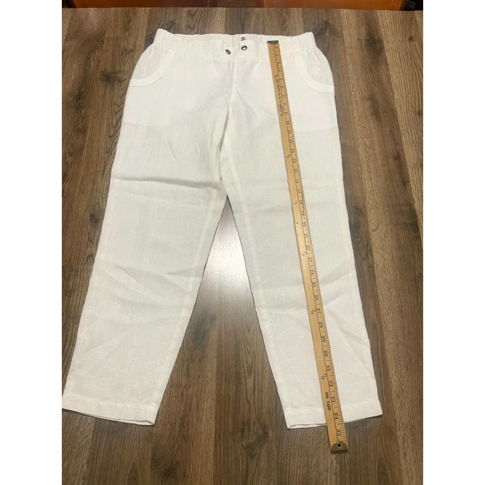 Athleta VINTAGE? (No) Athleta Women Pants 8 White Linen 100% Linen Straight Leg Lightwash Casual Ankle Regular Womens 8 White Linen Pants Size 30" / US 8 / IT 44 - 6 Thumbnail
