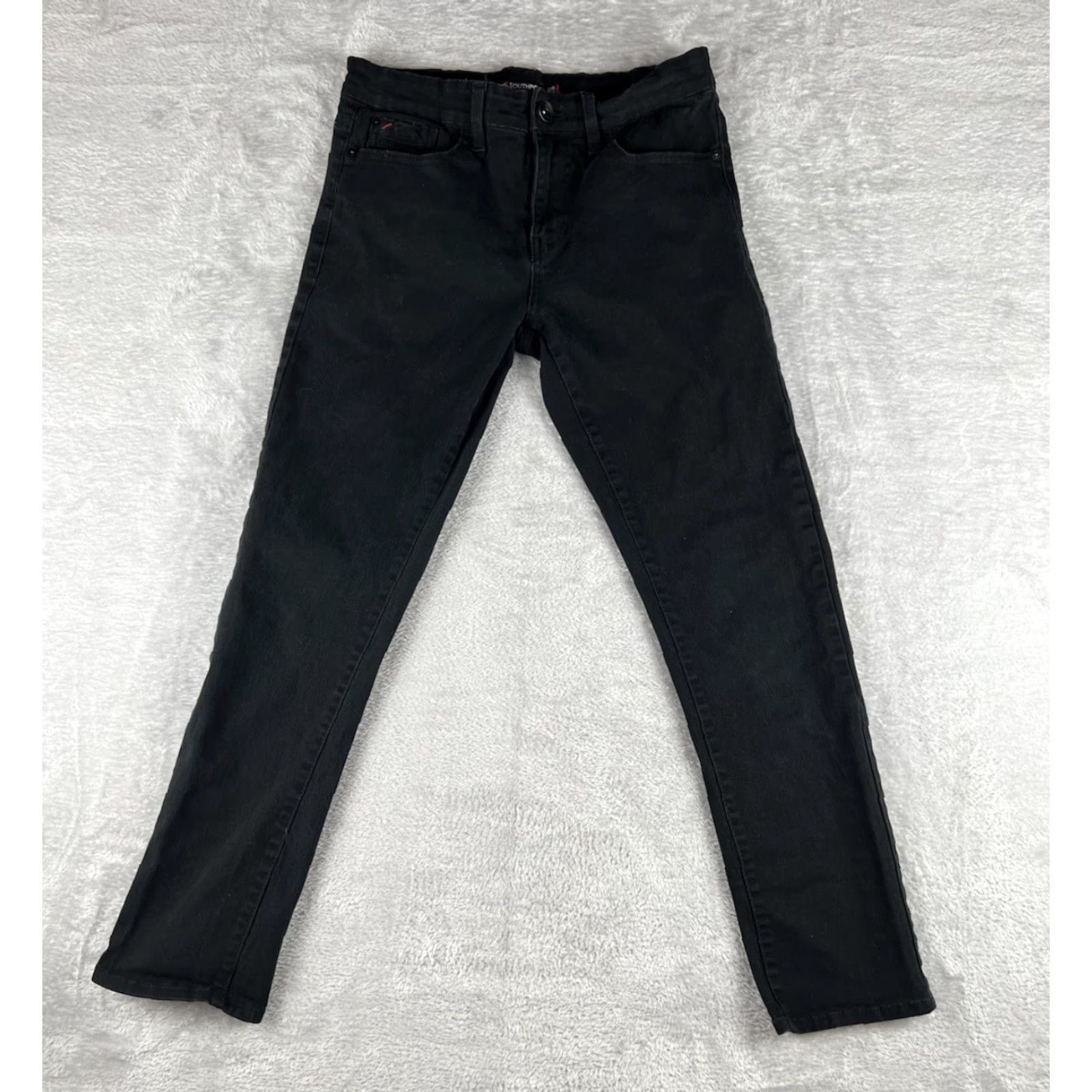 Southpole Southpole Skinny Pants Mens Black 30x27.5 Stretch Cotton Blend Punk Urban Slim Chino Casual Vintage No N/A Size US 30 / EU 46 - 2 Thumbnail