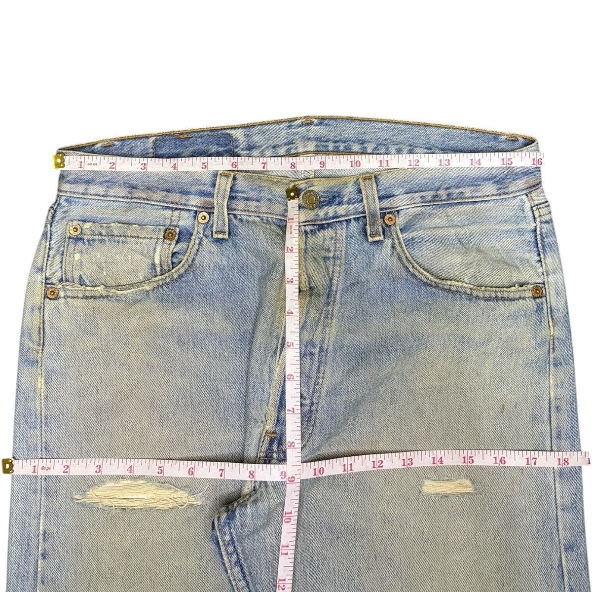 Levi's Vintage 90s Levis 501 Mud Wash Distressed Jeans Size US 32 / EU 48 - 6 Thumbnail