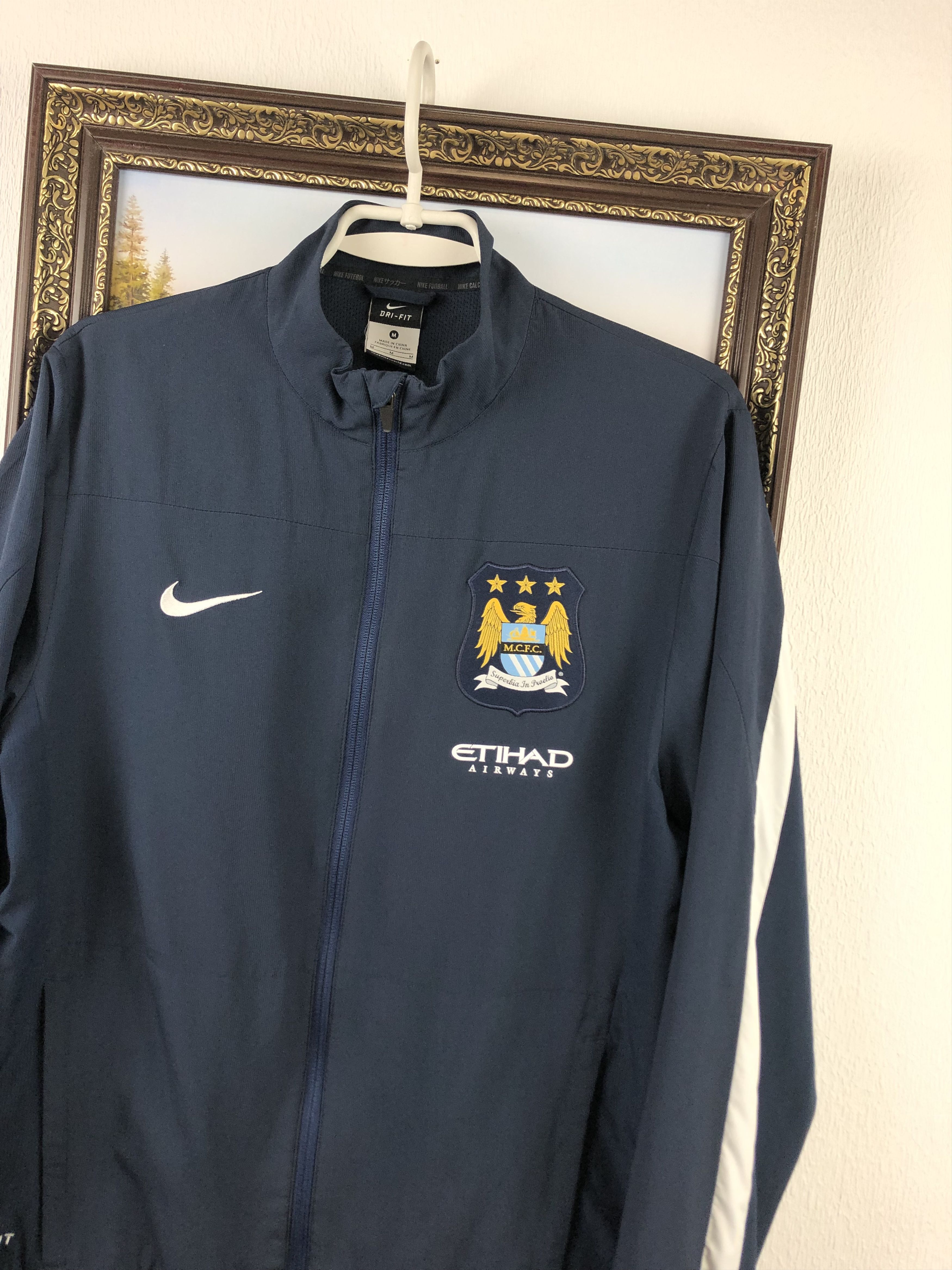 Nike Manchester City Football Jacket Soccer Zip Mens Track Top Size US M / EU 48-50 / 2 - 4 Thumbnail