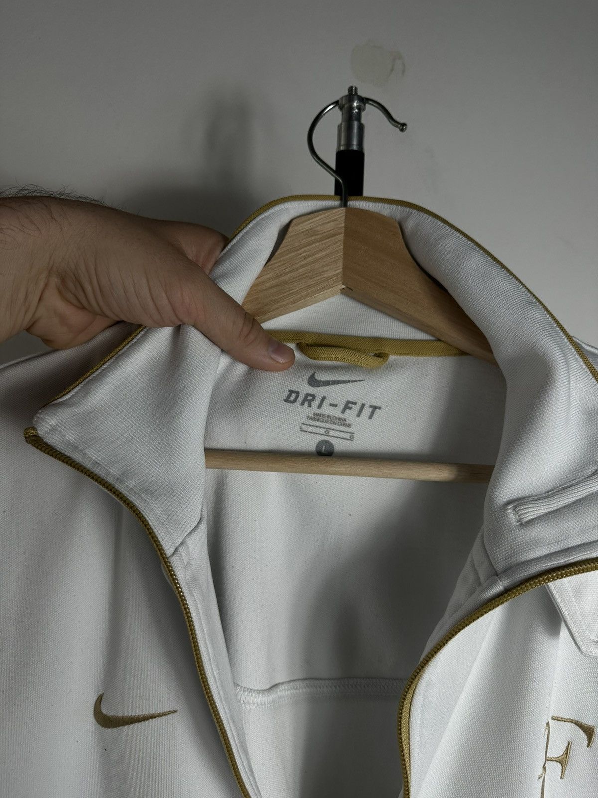 Nike Nike Roger Federer RF Dri-Fit Track Jacket White Gold L Size US L / EU 52-54 / 3 - 5 Thumbnail