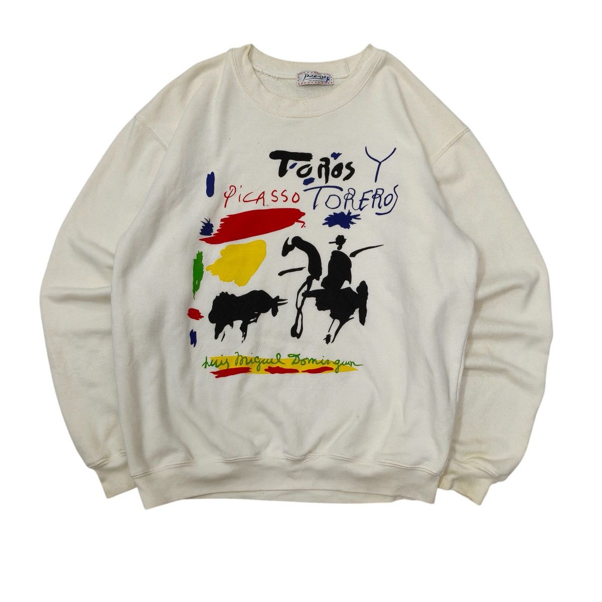 Vintage Vintage 90's Picasso Luis Miguel Dominguín Sweatshirt Size US L / EU 52-54 / 3 - 1 Thumbnail