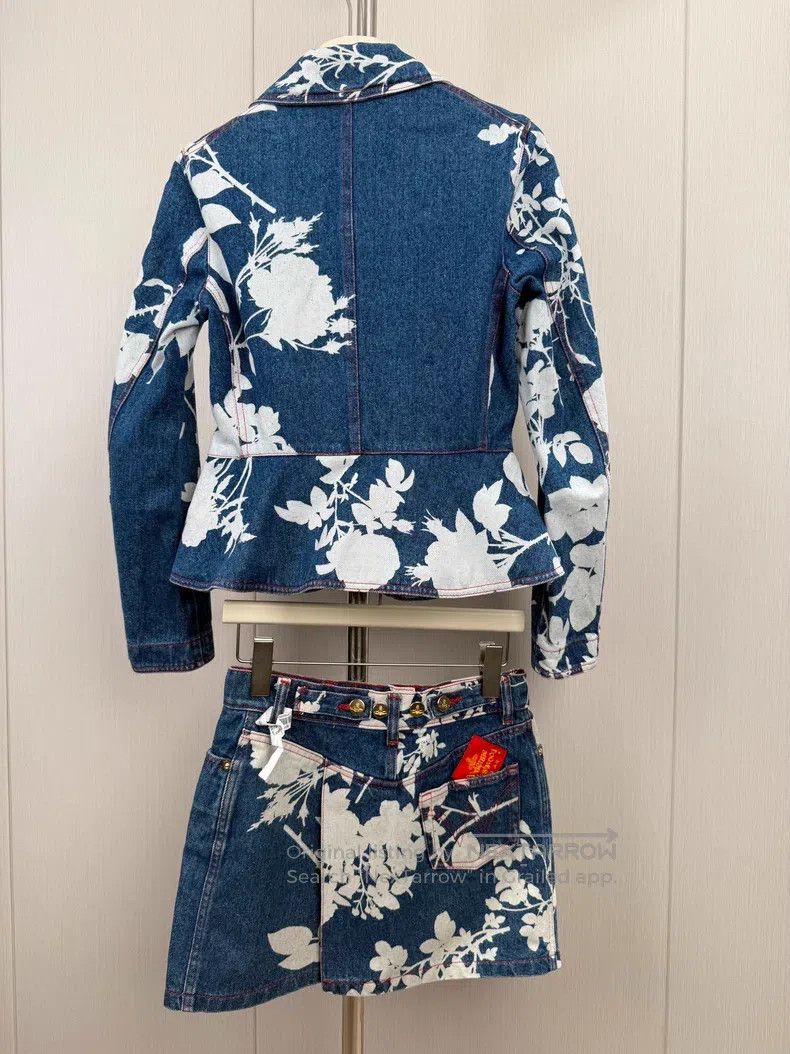 Vivienne Westwood Vivienne Westwood Denim floral jacket and skirt set Size M / US 6-8 / IT 42-44 - 4 Thumbnail