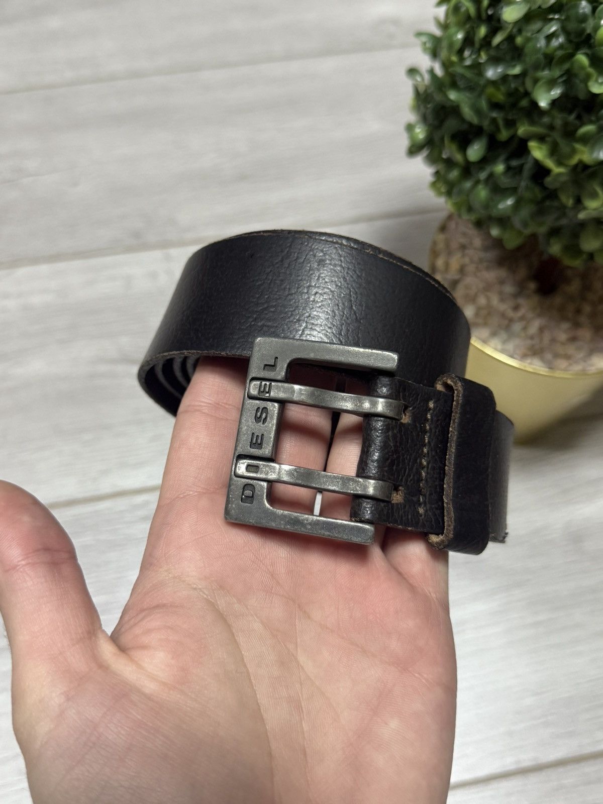 Diesel Diesel vintage leather double belt spell out Size ONE SIZE - 1 Thumbnail