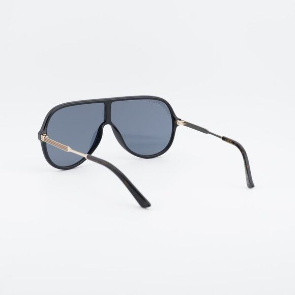 Gucci Gucci GG0199S 001 Sunglasses Shiny Black/Gold Shield Frame Size ONE SIZE - 8 Thumbnail