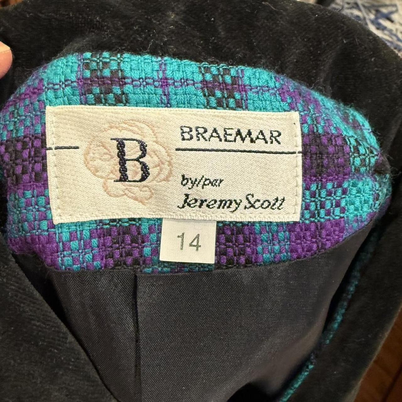 Jeremy Scott Vintage 90s Jeremy Scott Plaid Wool Padded Cropped Blazer Size US S / EU 44-46 / 1 - 4 Thumbnail