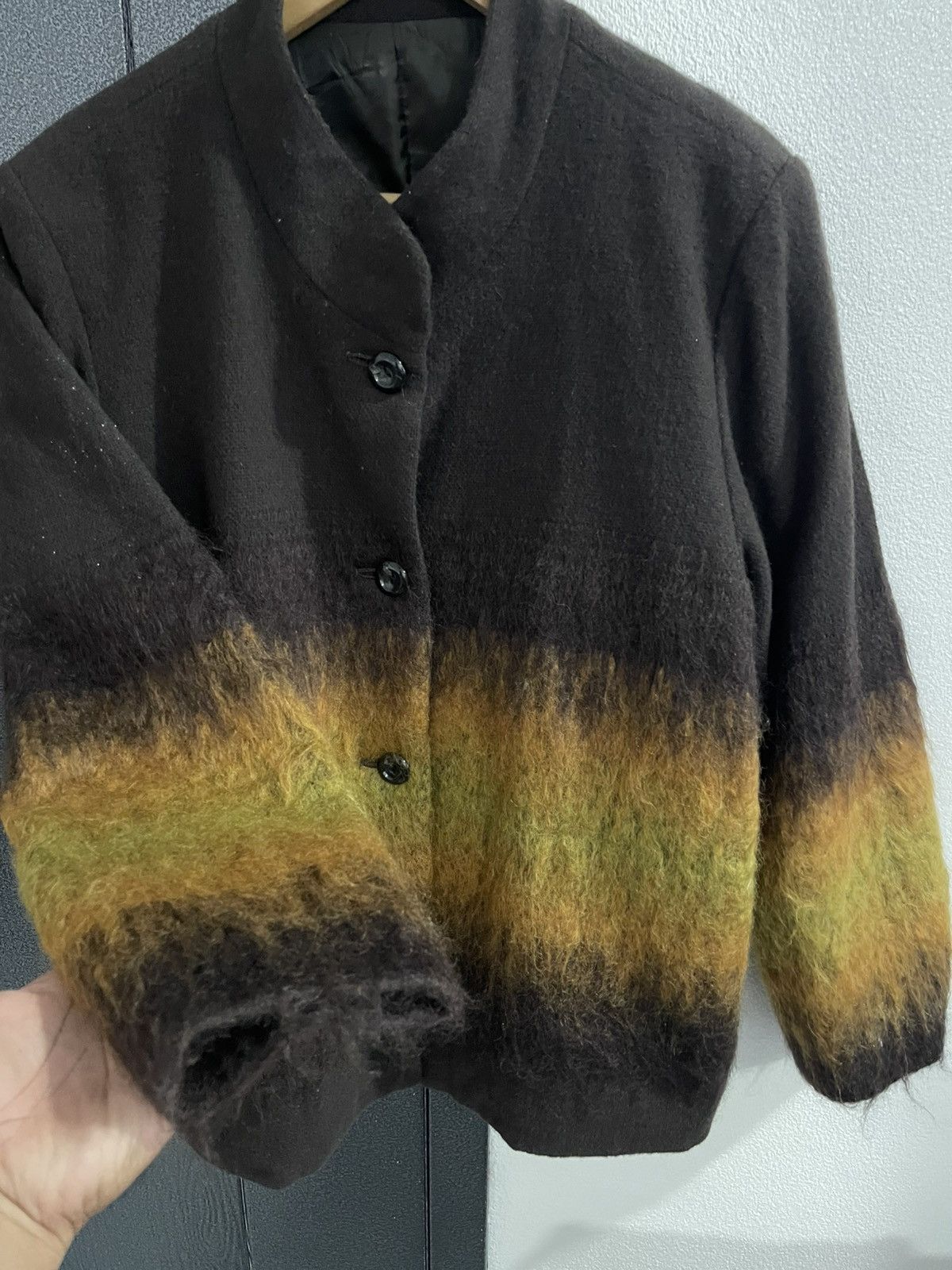 Japanese Brand Vintage Unbrand Collarless Yellow Stripe Jacket Size US XL / EU 56 / 4 - 8 Thumbnail