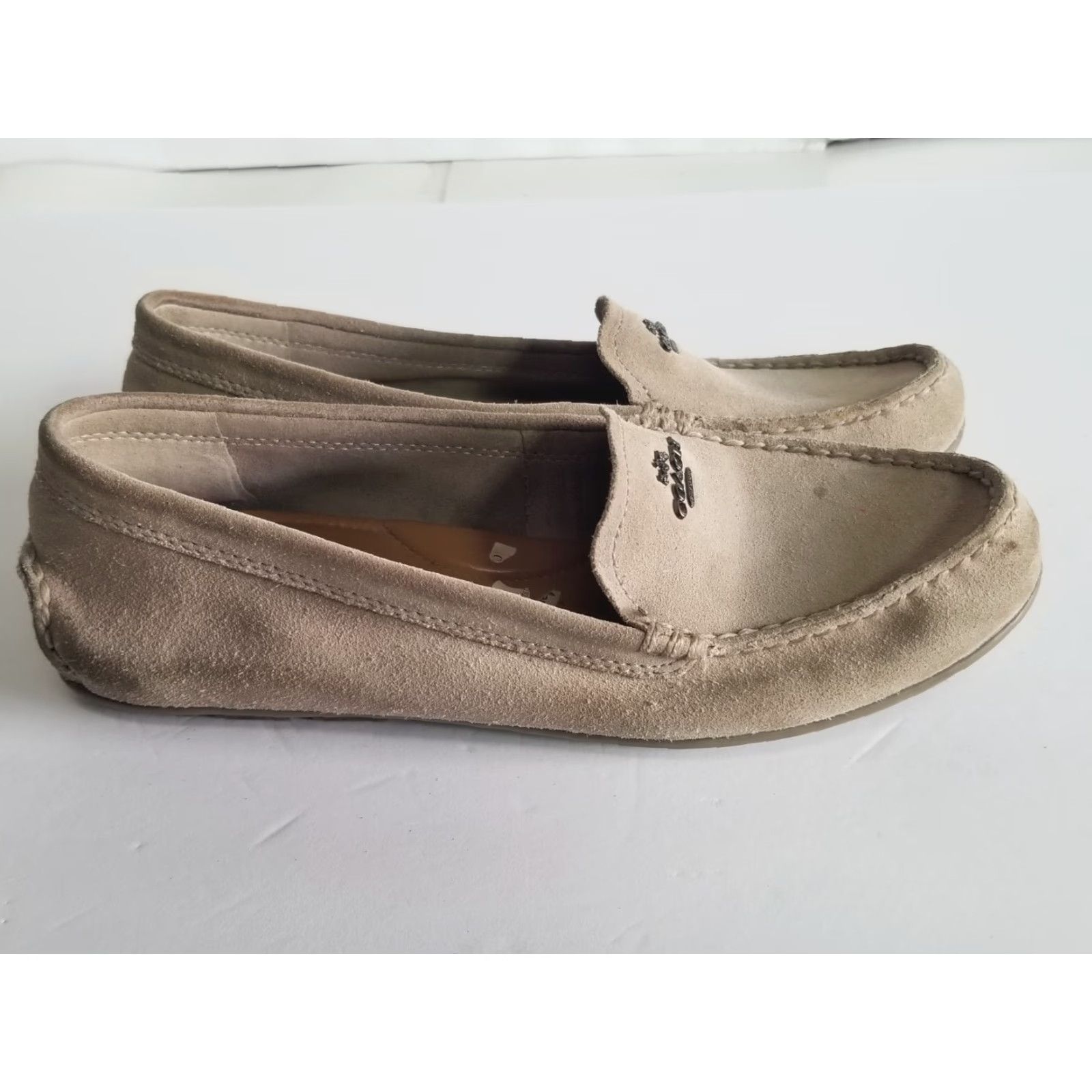 Coach Coach Mary Lock Up Driver Loafer Slip On Round Toe Suede Leather Gray Size 8.5 B Womens Casual Size US 9 / IT 39 - 2 Thumbnail