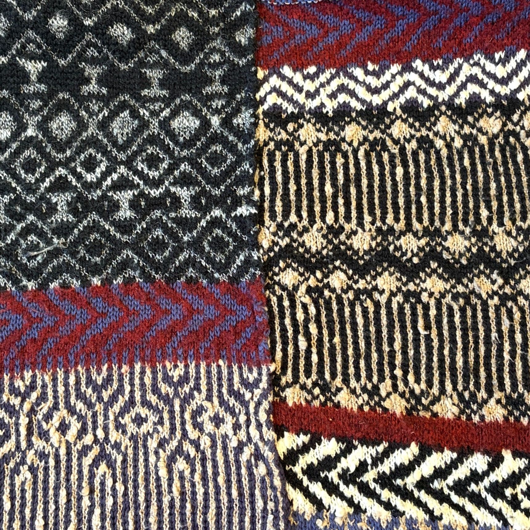 Free People Free People Sweater Womens Small Multicolor Cowl Neck Patchwork Nordic Knit Boho Size S / US 4 / IT 40 - 4 Thumbnail