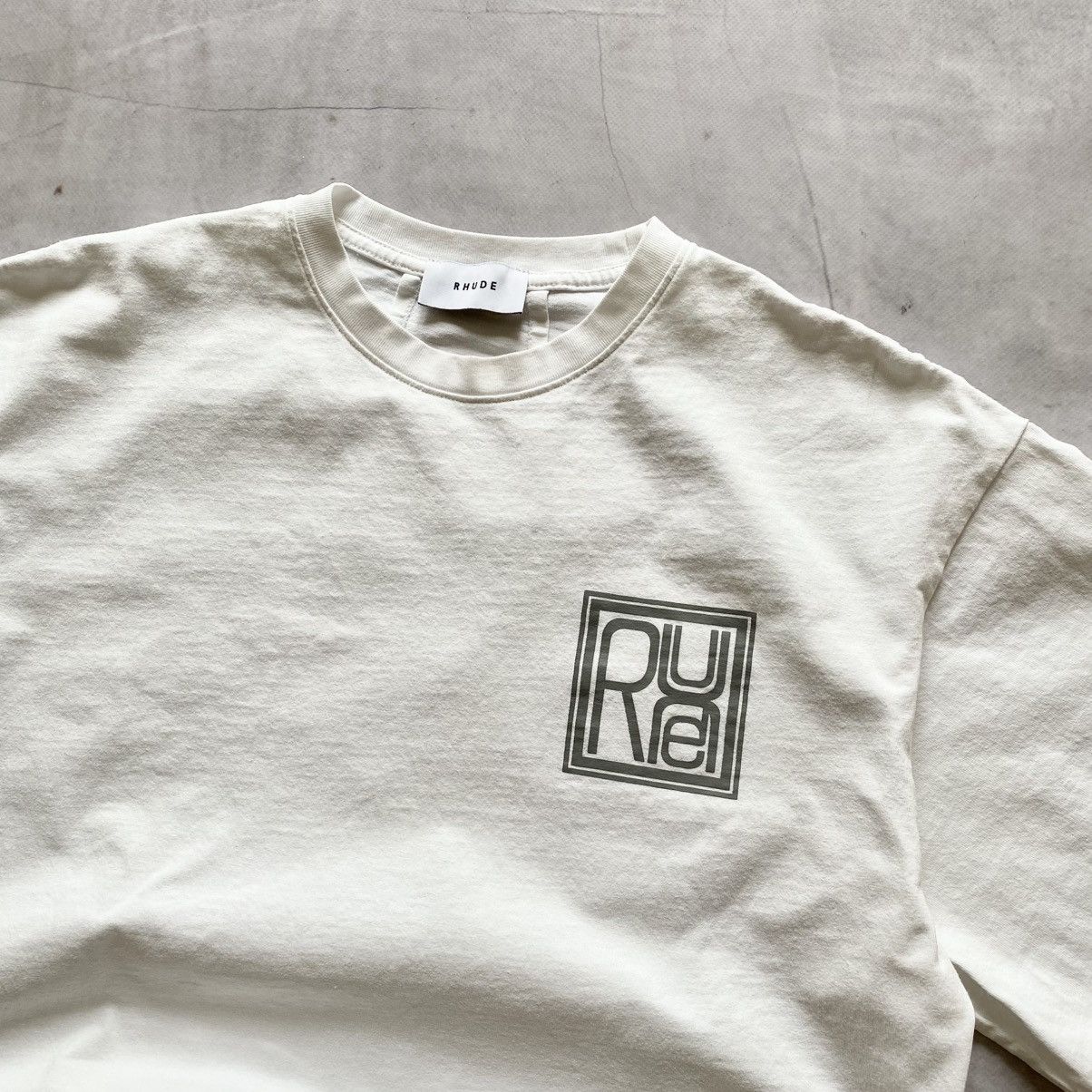 Designer × Japanese Brand × Rhude Y2K Rhude White Square Big Logo T-Shirt Tee Shirt japan Size US L / EU 52-54 / 3 - 3 Thumbnail