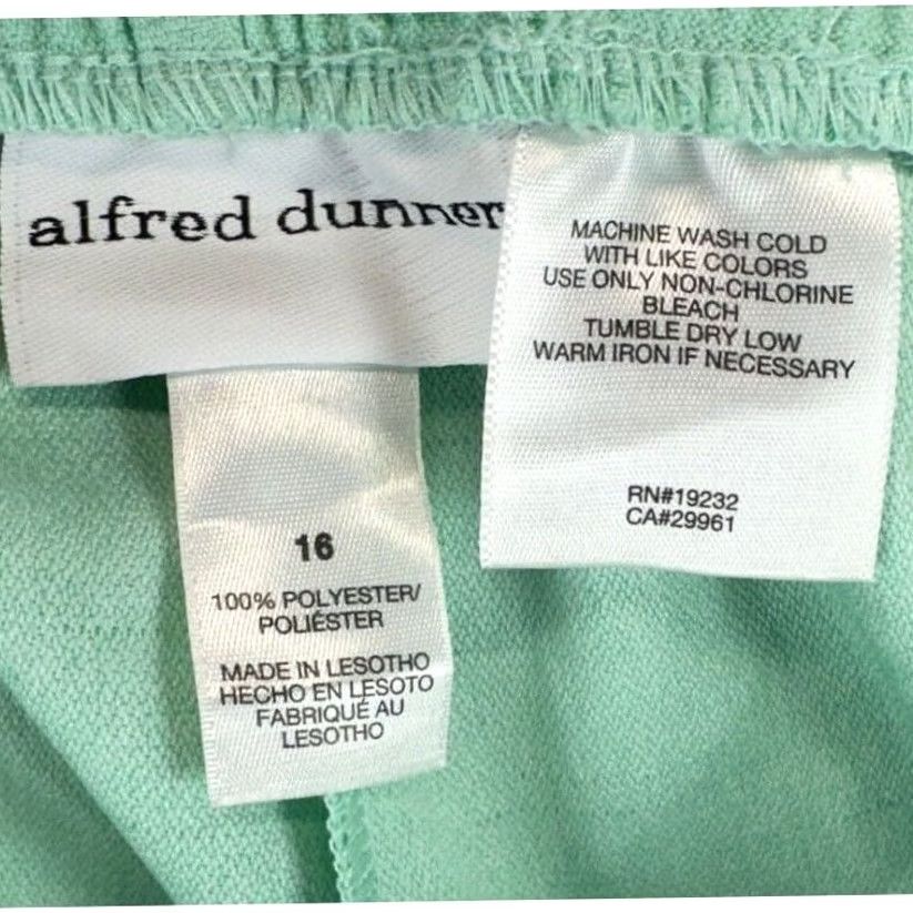 Vintage Alfred Dunner Pants Womens 16 Green Ankle Mint Classic Fit High Rise Pull NEW Size 38" / US 16 / IT 52 - 4 Thumbnail