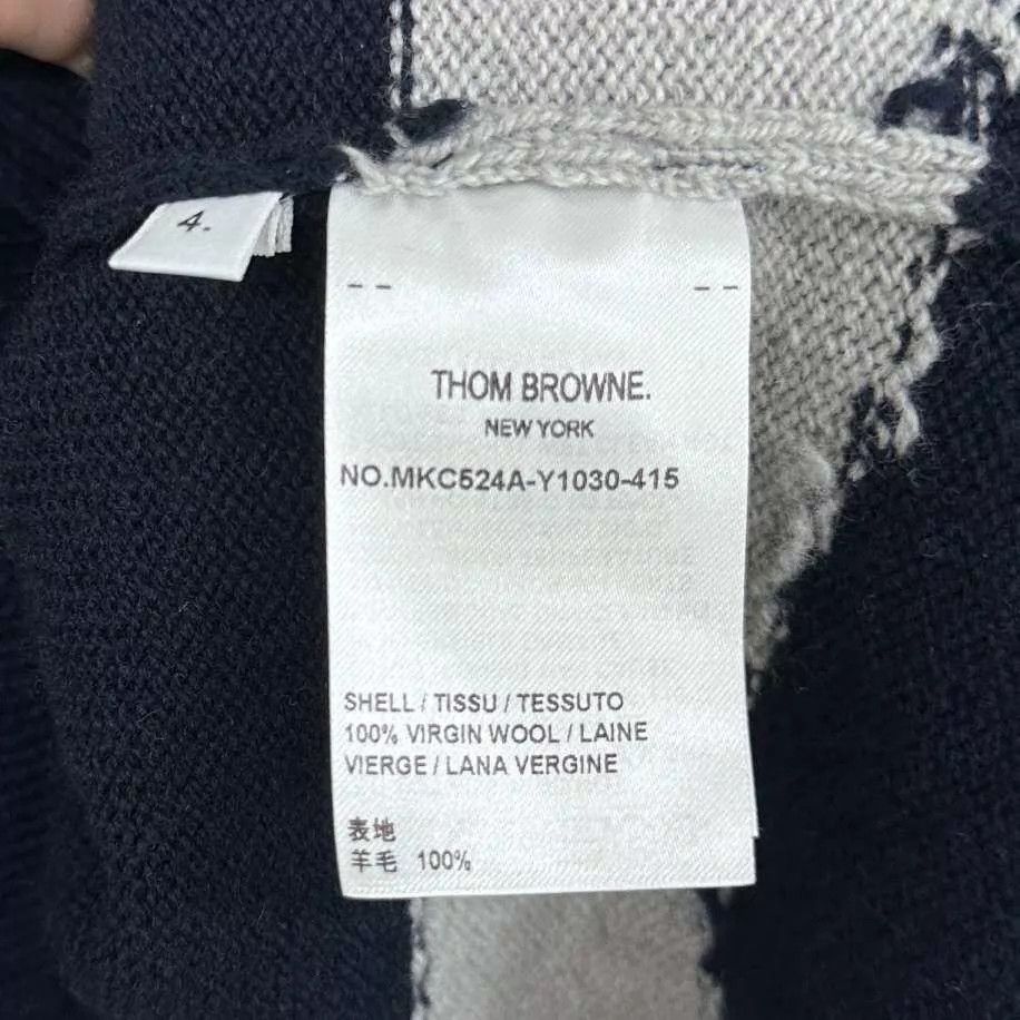 Thom Browne Thom Browne Navy Dog Pattern Knit Cardigan Size 4 New Size US XL / EU 56 / 4 - 6 Thumbnail
