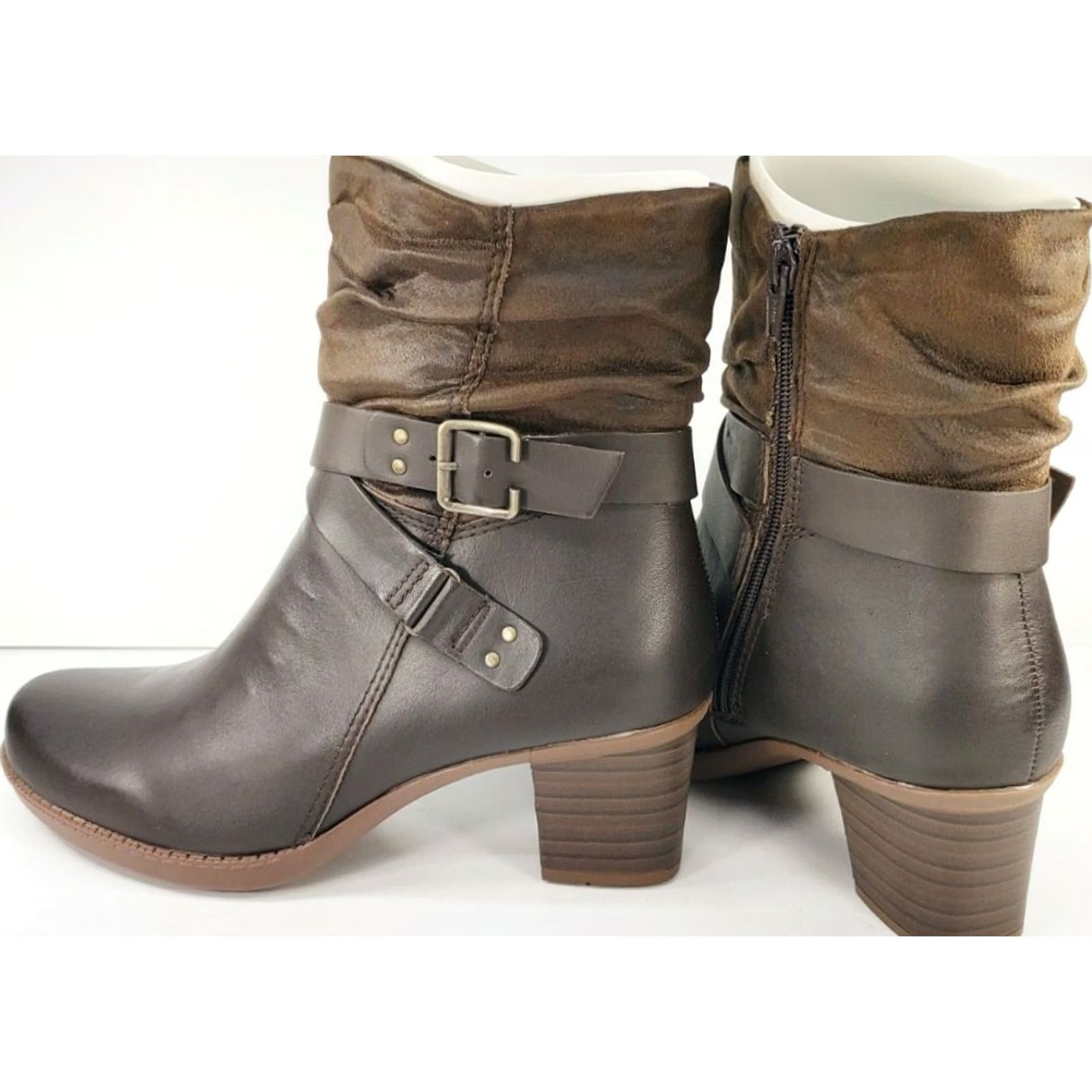 Vintage Earth Origins Wheaton Wade Women’s Leather Mid Boots Bark Brown Size 9.5 Size US 10 / IT 40 - 4 Thumbnail