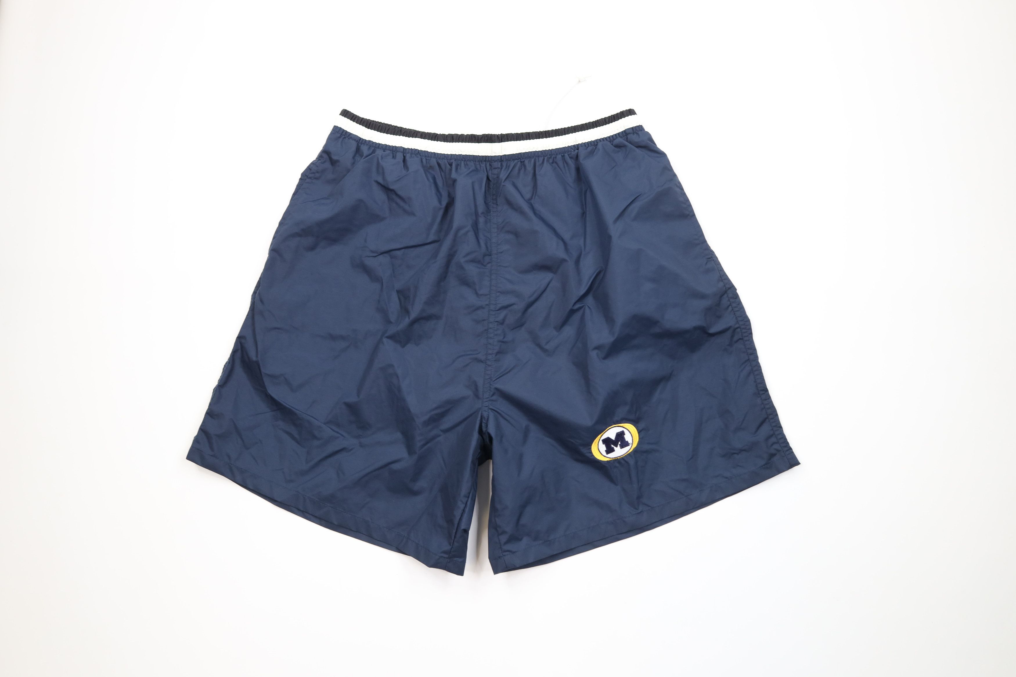 Vintage Vintage 90s Streetwear University of Michigan Lined Shorts Size US 38 / EU 54 - 1 Thumbnail