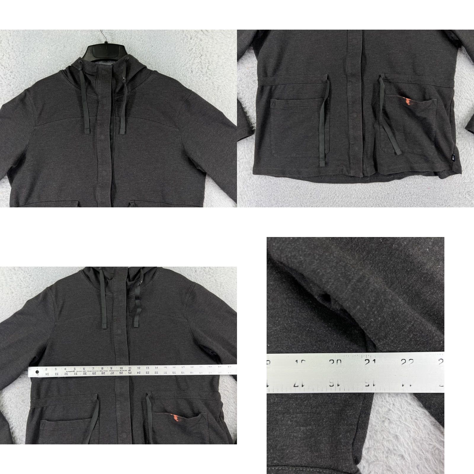 The North Face The North Face Jacket Womens Large Gray Full Zip Cotton Blend Terry Hood Pockets Size L / US 10 / IT 46 - 8 Thumbnail