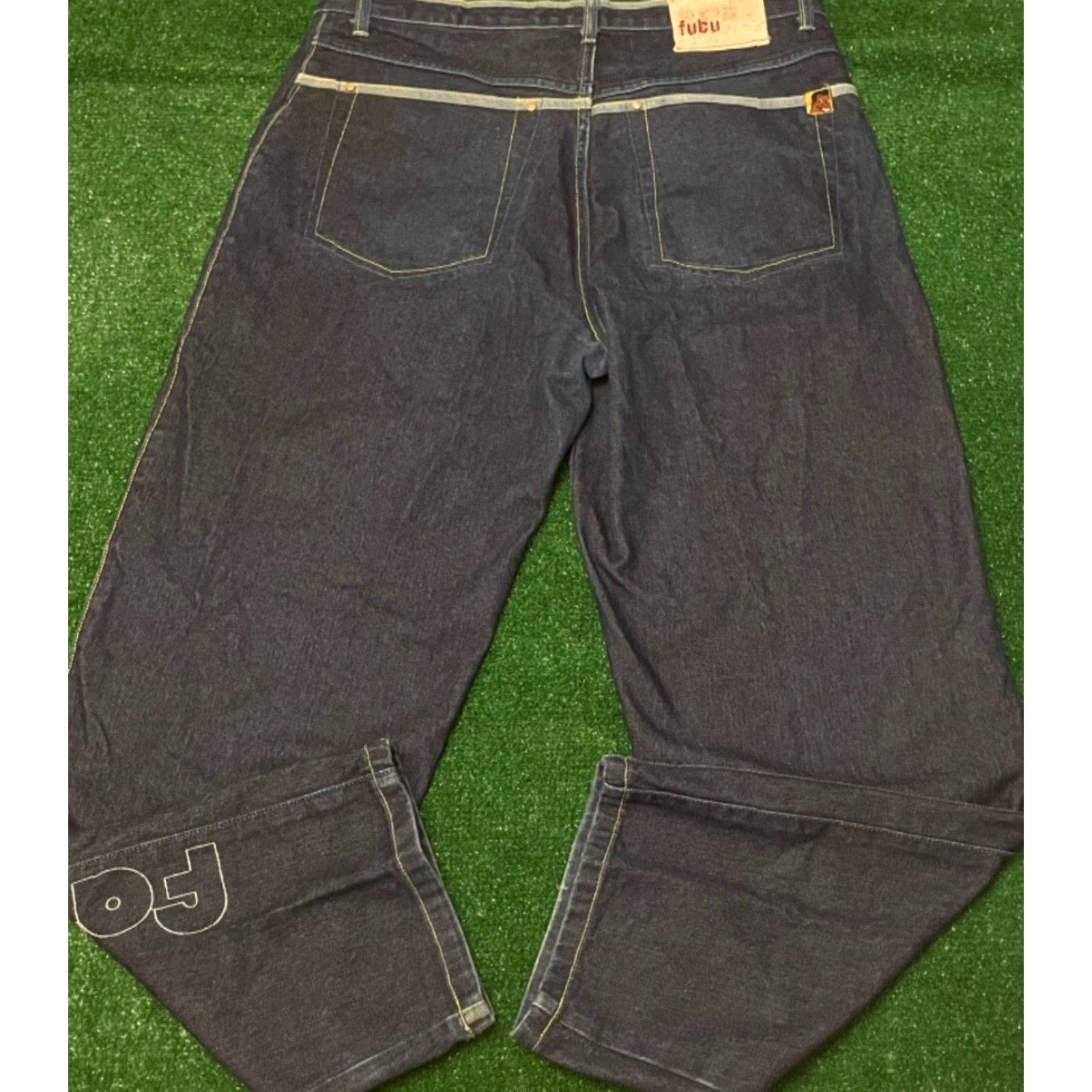 Fubu VINTAGE FUBU Baggy Hip Hop Skater Grunge Jeans VTG Mens Size 34 Fat Albert 34x32 Blue Embroidered Wide-Leg Pockets Mens Size US 34 / EU 50 - 4 Thumbnail