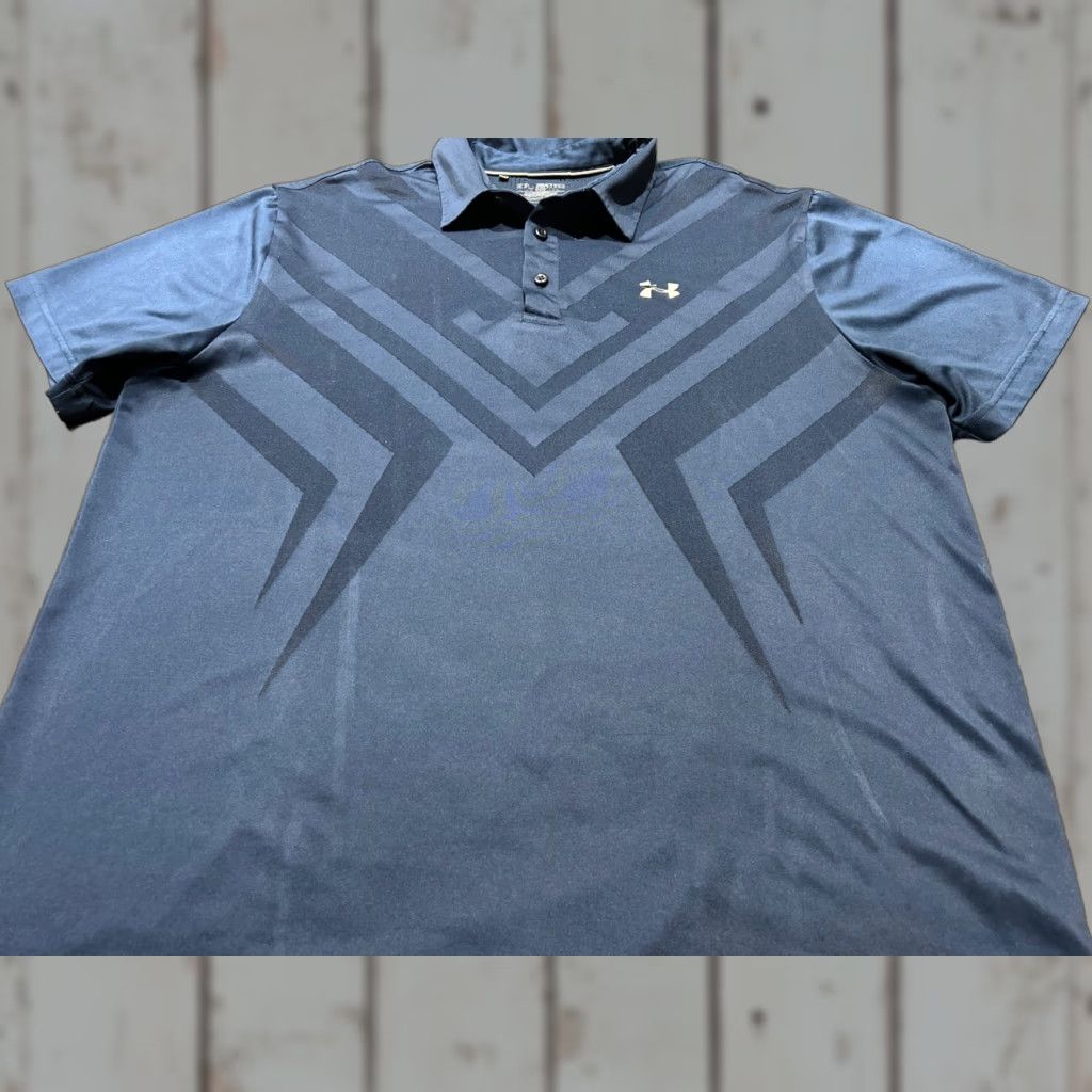 Under Armour Under Armour Polo Shirt Mens 2XL Navy Blue Short Sleeve Golf Moisture Wicking Breathable Vented Back Size US XXL / EU 58 / 5 - 1 Thumbnail