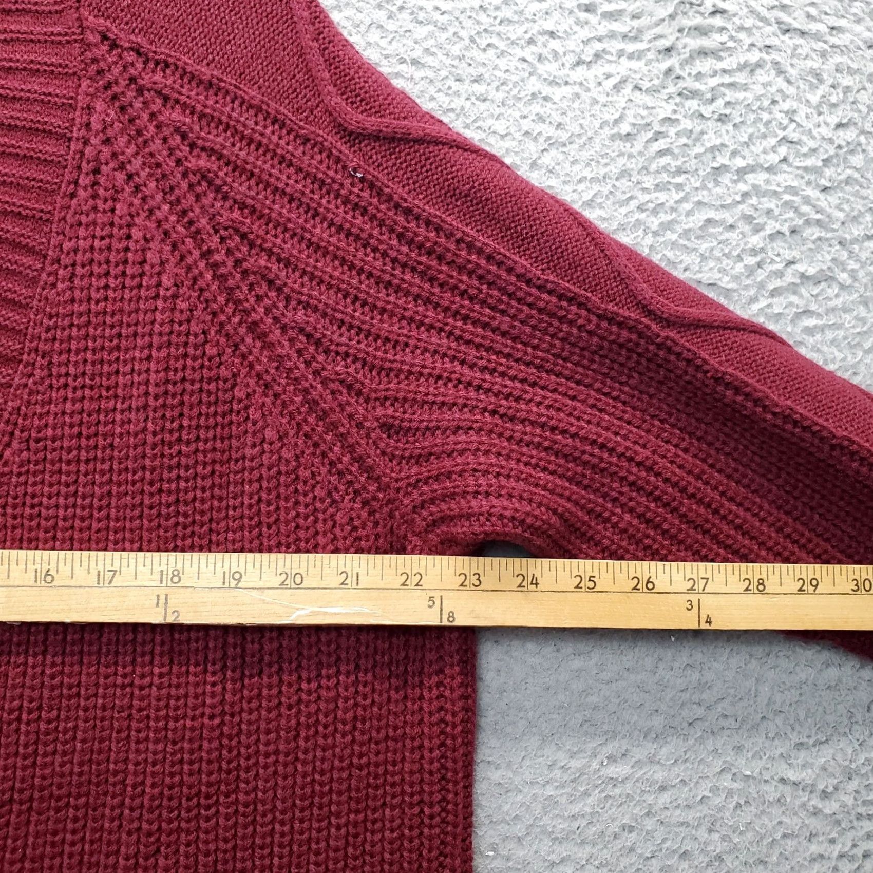 Vintage St. John's Bay Cardigan Womens Large Burgundy Knitted Long Sleeve Open Front Size L / US 10 / IT 46 - 4 Thumbnail