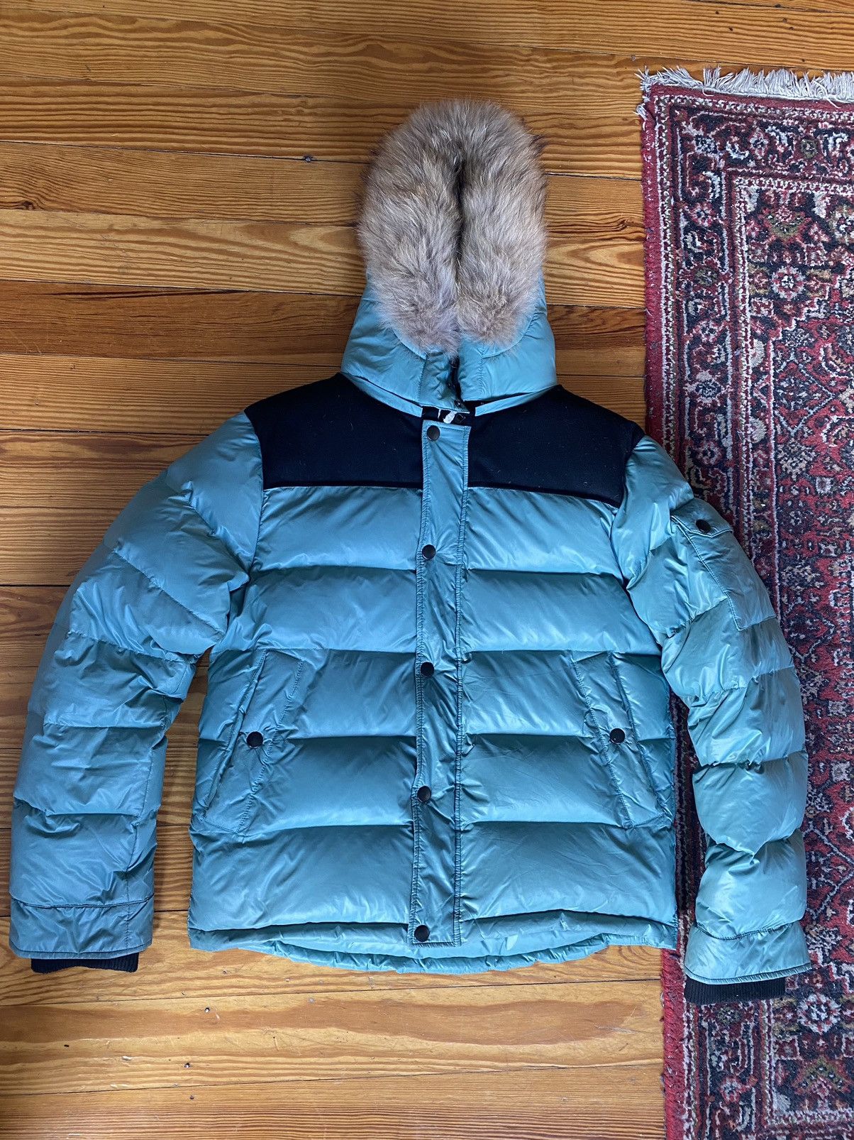 image of Avant Garde Crazy Vintage Fur Jacket in Turqouise, Men's (Size Medium)