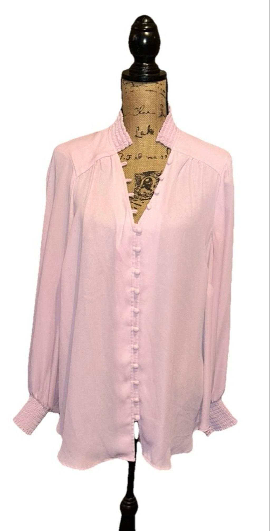 Torrid Torrid Georgette Smocked Collar Long Sleeve Blouse 2 (2XL) Size XXL / US 16-18 / IT 52-54 - 3 Thumbnail
