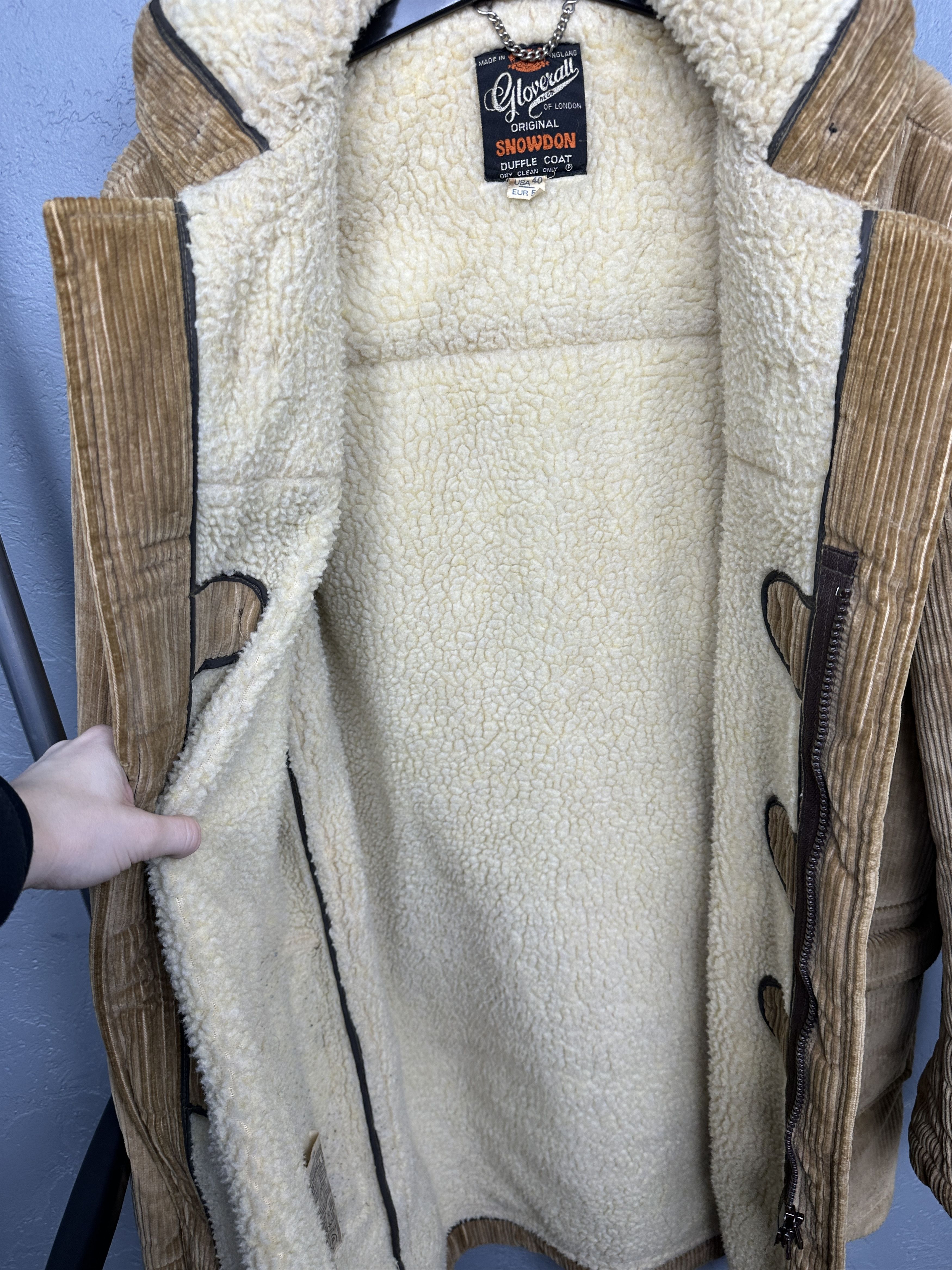 Gloverall Gloverall Mens Wool Sherpa Corduroy Duffle Coat Jacket Size US M / EU 48-50 / 2 - 5 Thumbnail