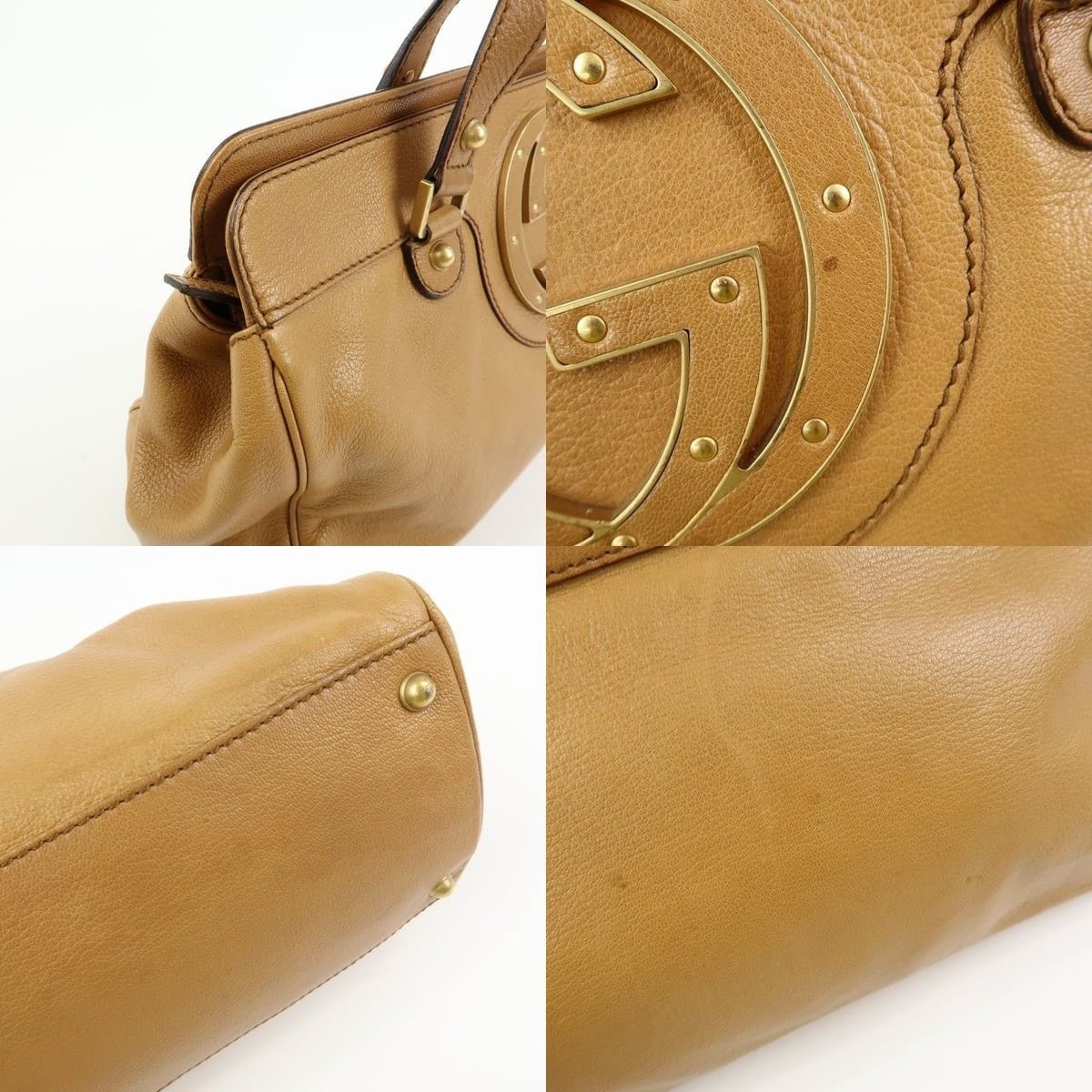 Gucci Gucci Interlocking G Blondie Studs Calfskin Satchel Tan Size ONE SIZE - 6 Thumbnail