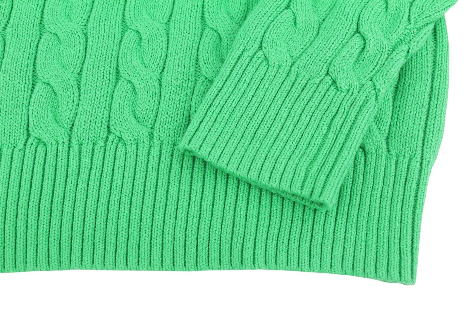 Polo Ralph Lauren L Green Pullover Cable Knit Round Neck Jumper 84630 Size US L / EU 52-54 / 3 - 5 Thumbnail