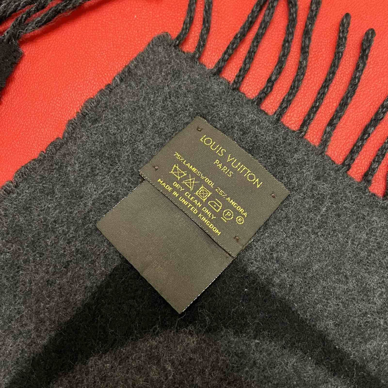 Louis Vuitton LOUIS VUITTON SCARF MONOGRAM WOOL BLACK LOGO Size ONE SIZE - 5 Thumbnail