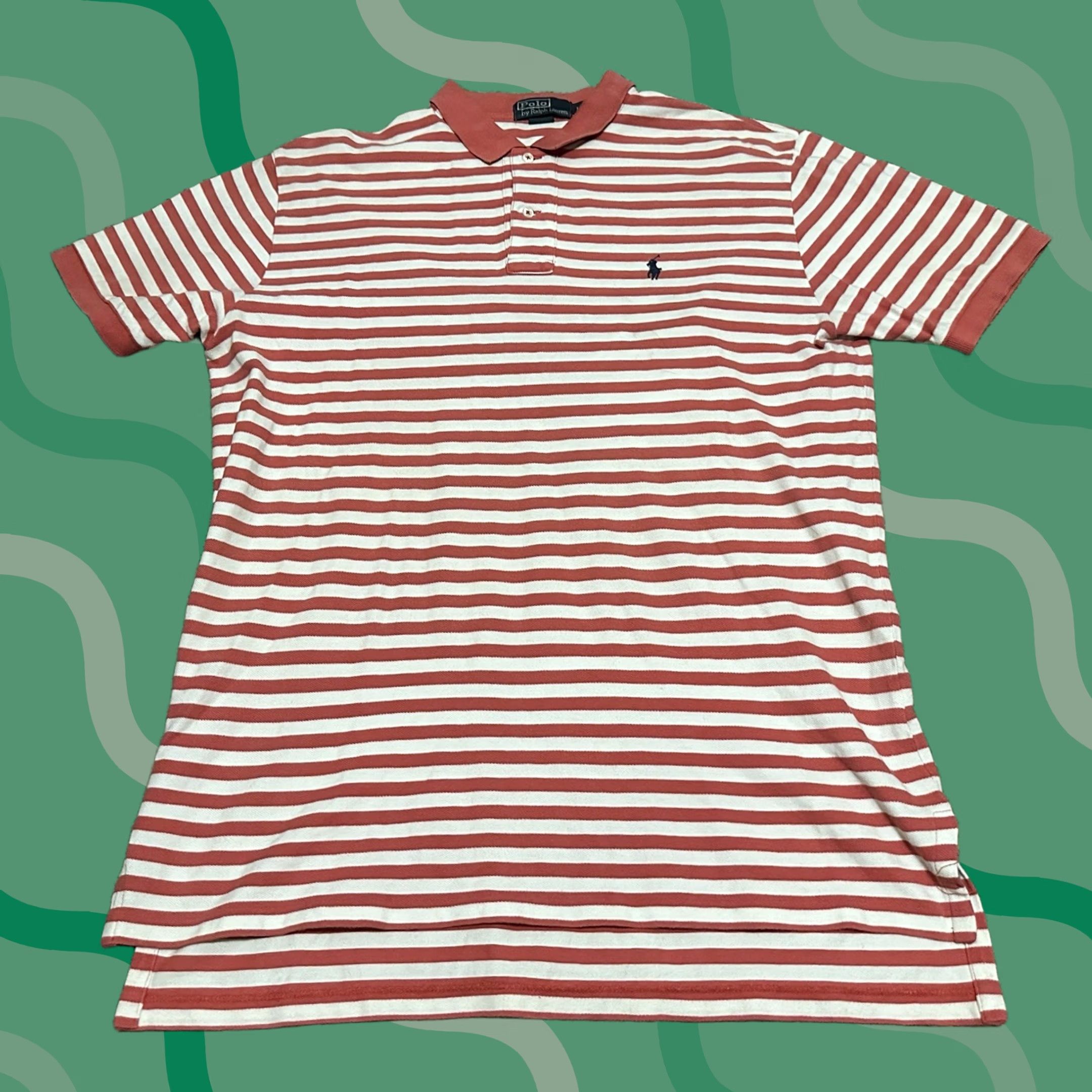 Polo Ralph Lauren VINTAGE Polo Ralph Lauren Polo Shirt Mens Large Pony Striped Collared 90s Y2K Size US L / EU 52-54 / 3 - 1 Thumbnail