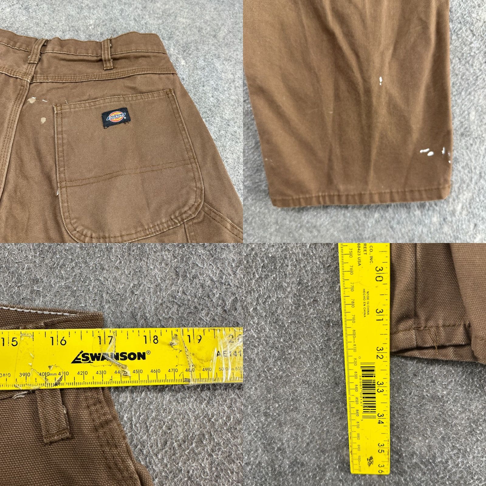 Dickies Dickies Pants Mens 34x32 Brown Carpenter Regular Fit Straight Canvas Workwear Size US 34 / EU 50 - 9 Thumbnail