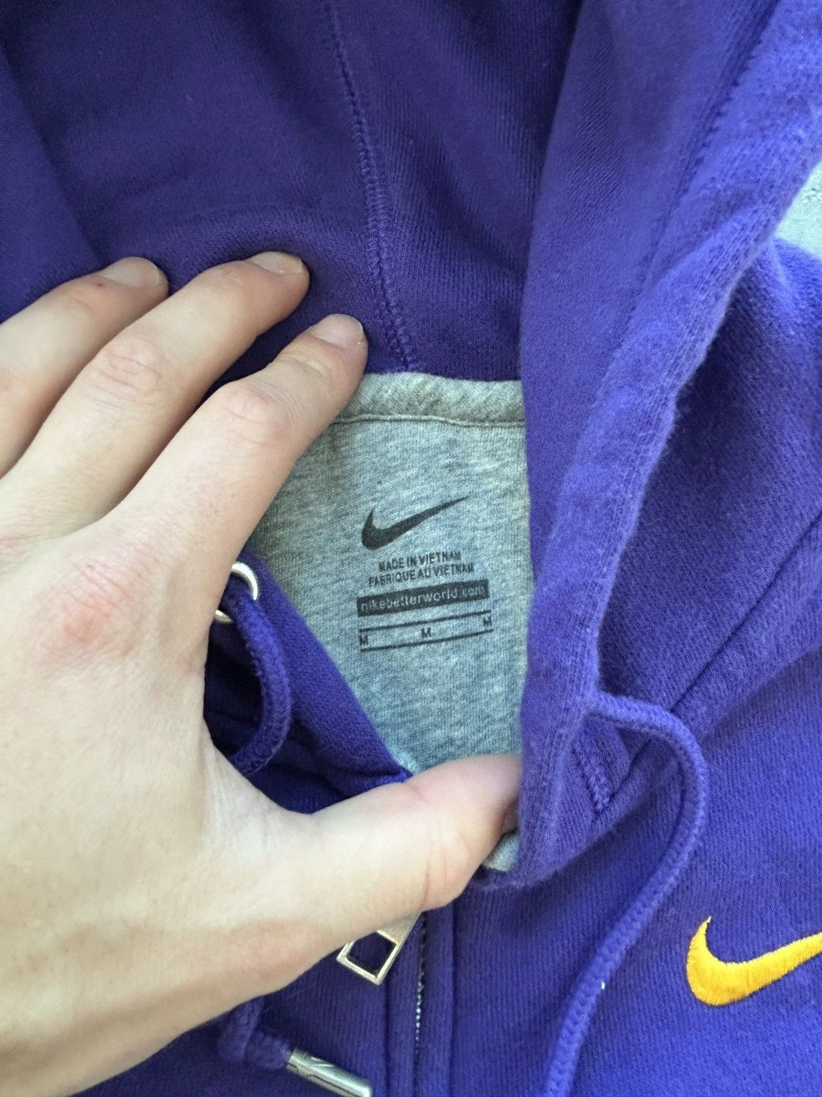 Nike Vintage Y2K Nike LSU Zip Up Hoodie Size M / US 6-8 / IT 42-44 - 4 Thumbnail